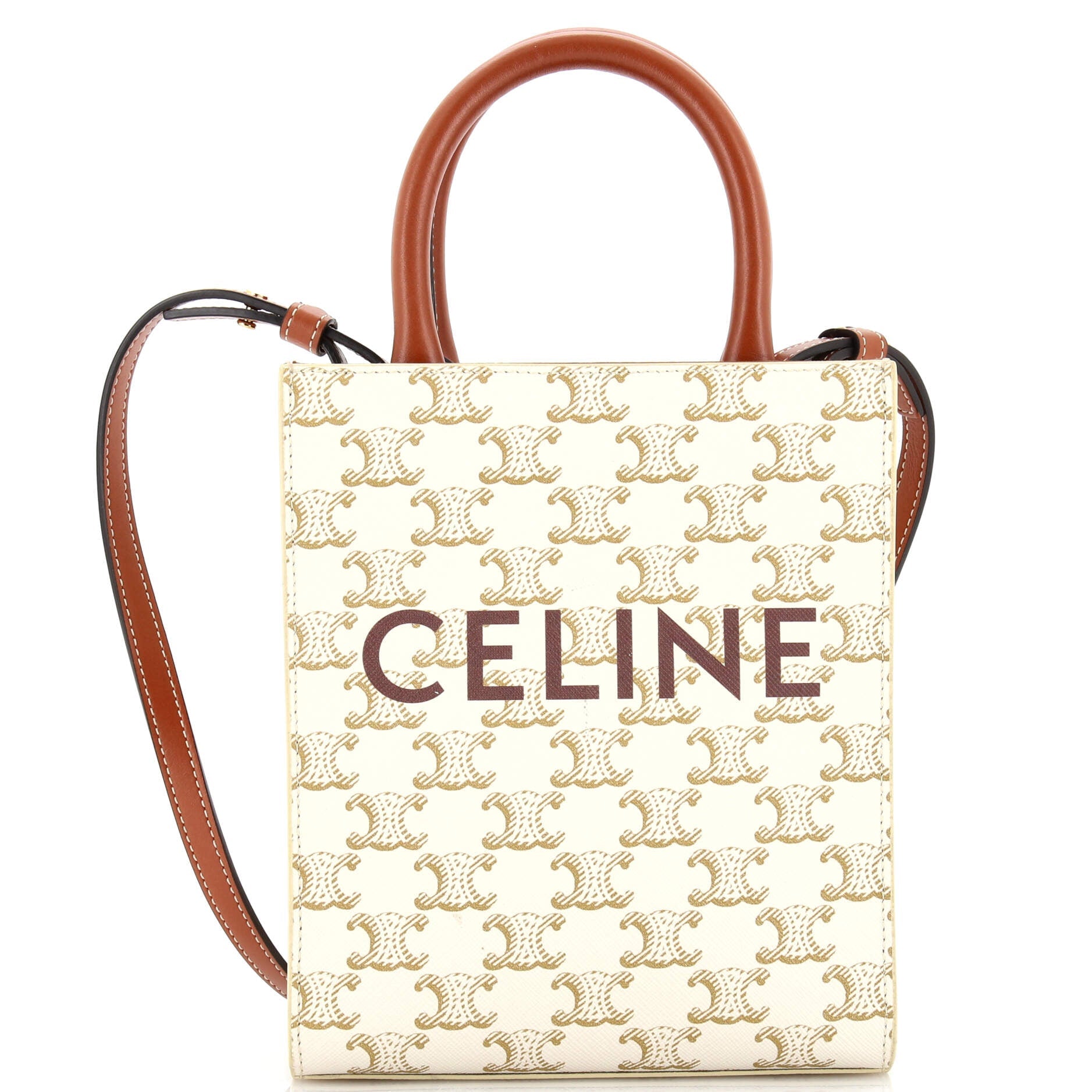 Vertical Cabas Tote Triomphe Coated Canvas Mini