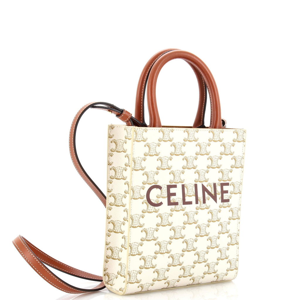 Vertical Cabas Tote Triomphe Coated Canvas Mini