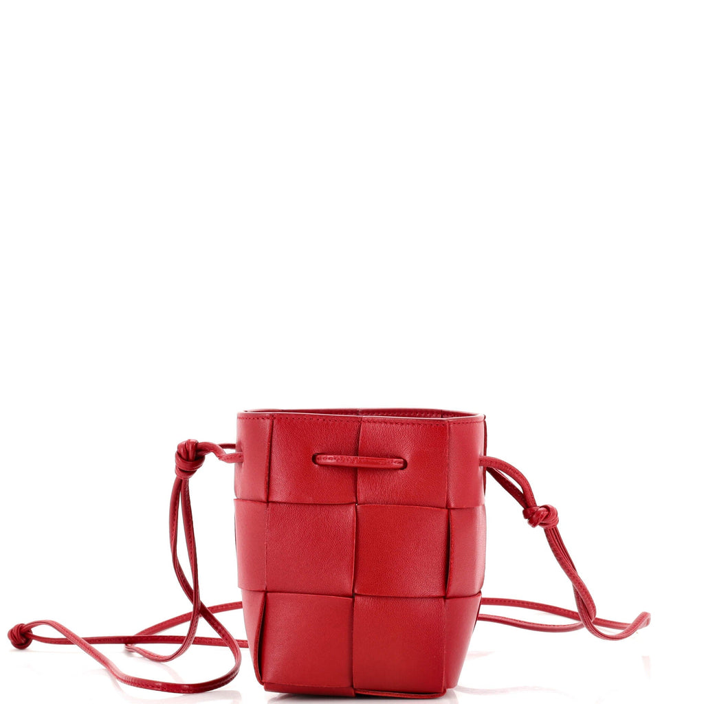 Cassette Bucket Bag Maxi Intrecciato Leather Mini