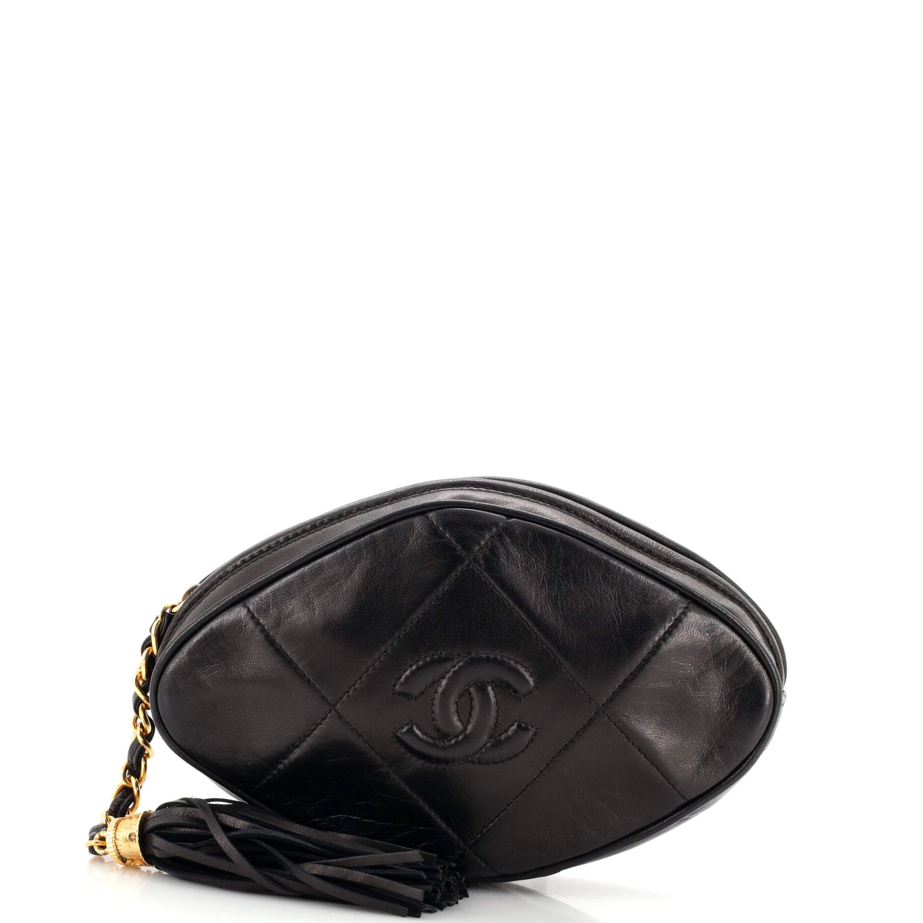 Vintage Diamond CC Tassel Clutch Quilted Lambskin Mini