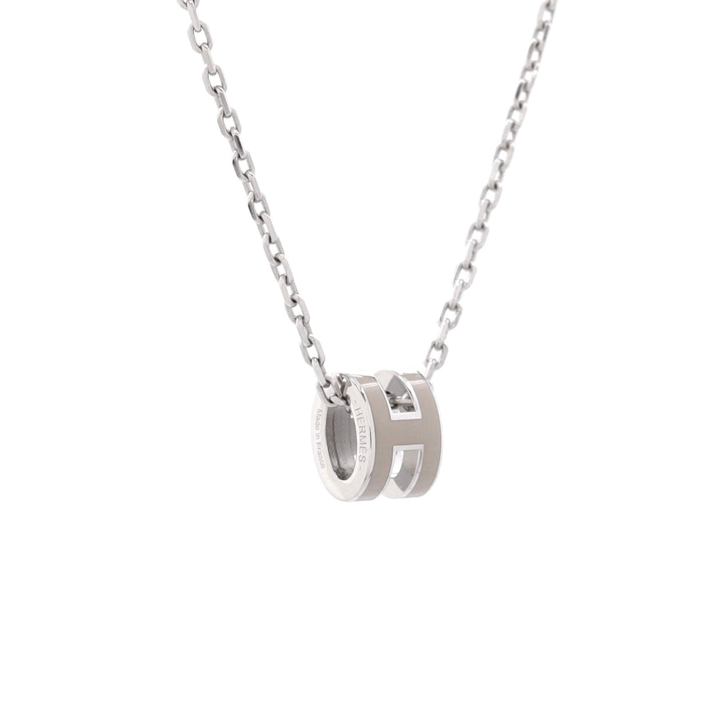 Pop H Pendant Chain Necklace Metal and Enamel Mini