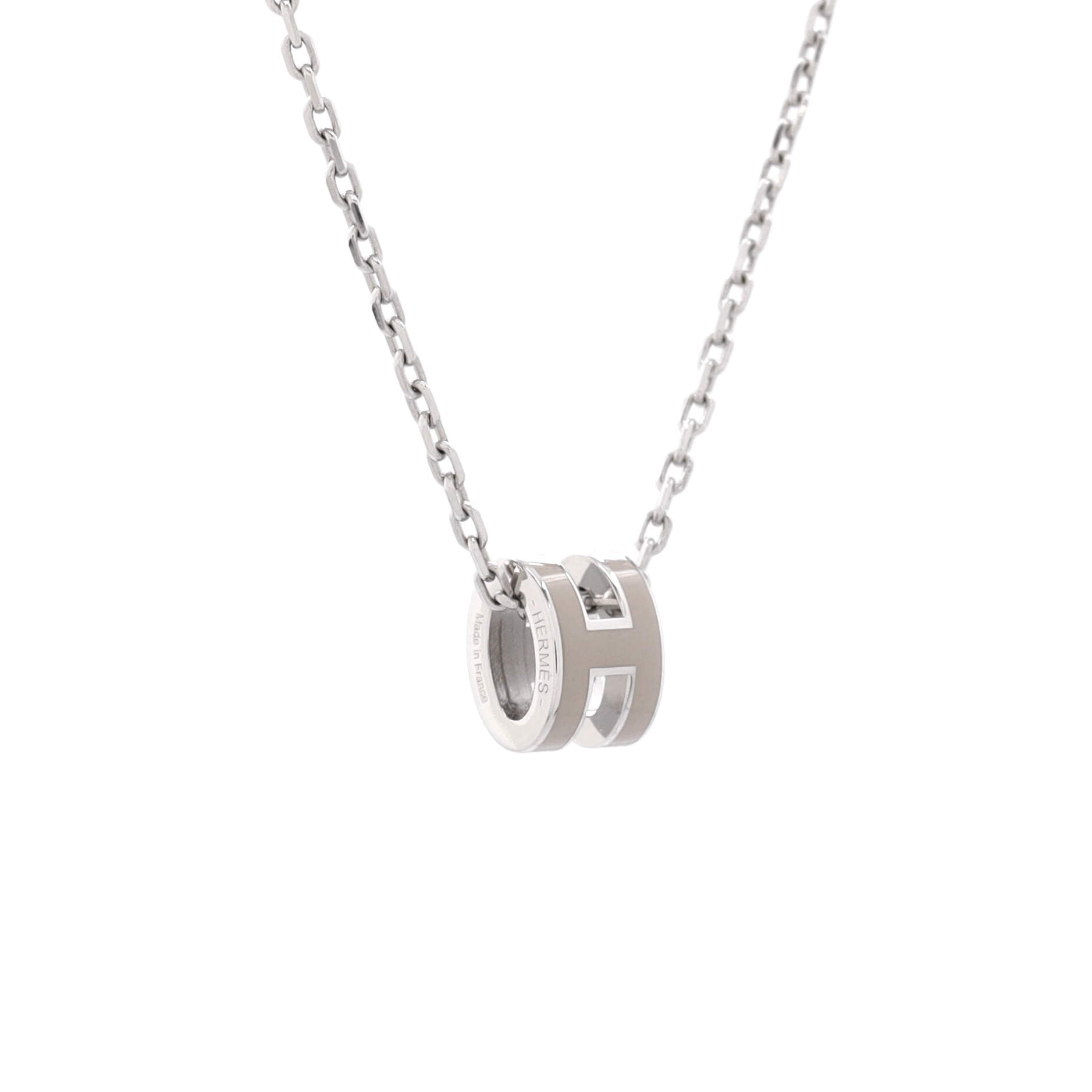 Pop H Pendant Chain Necklace Metal and Enamel Mini