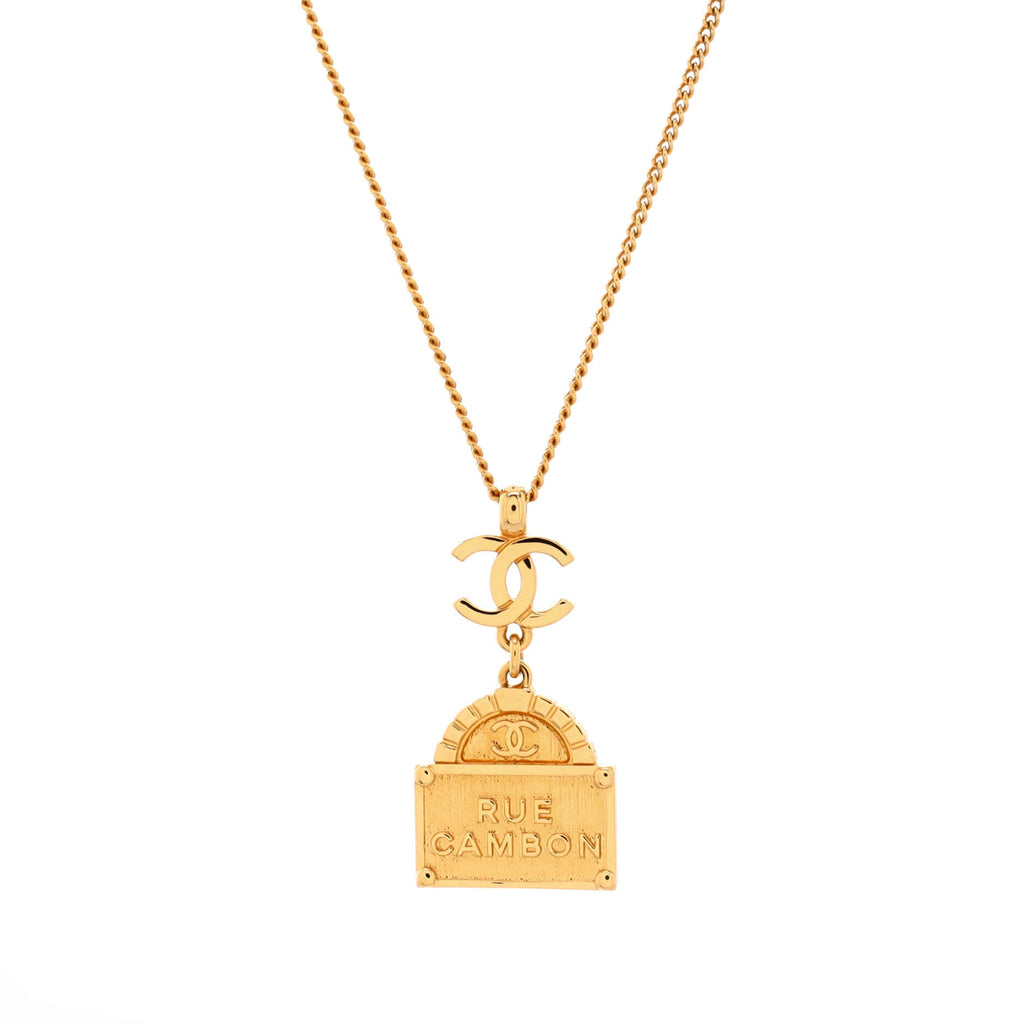 CC Rue Cambon Tag Pendant Necklace Metal