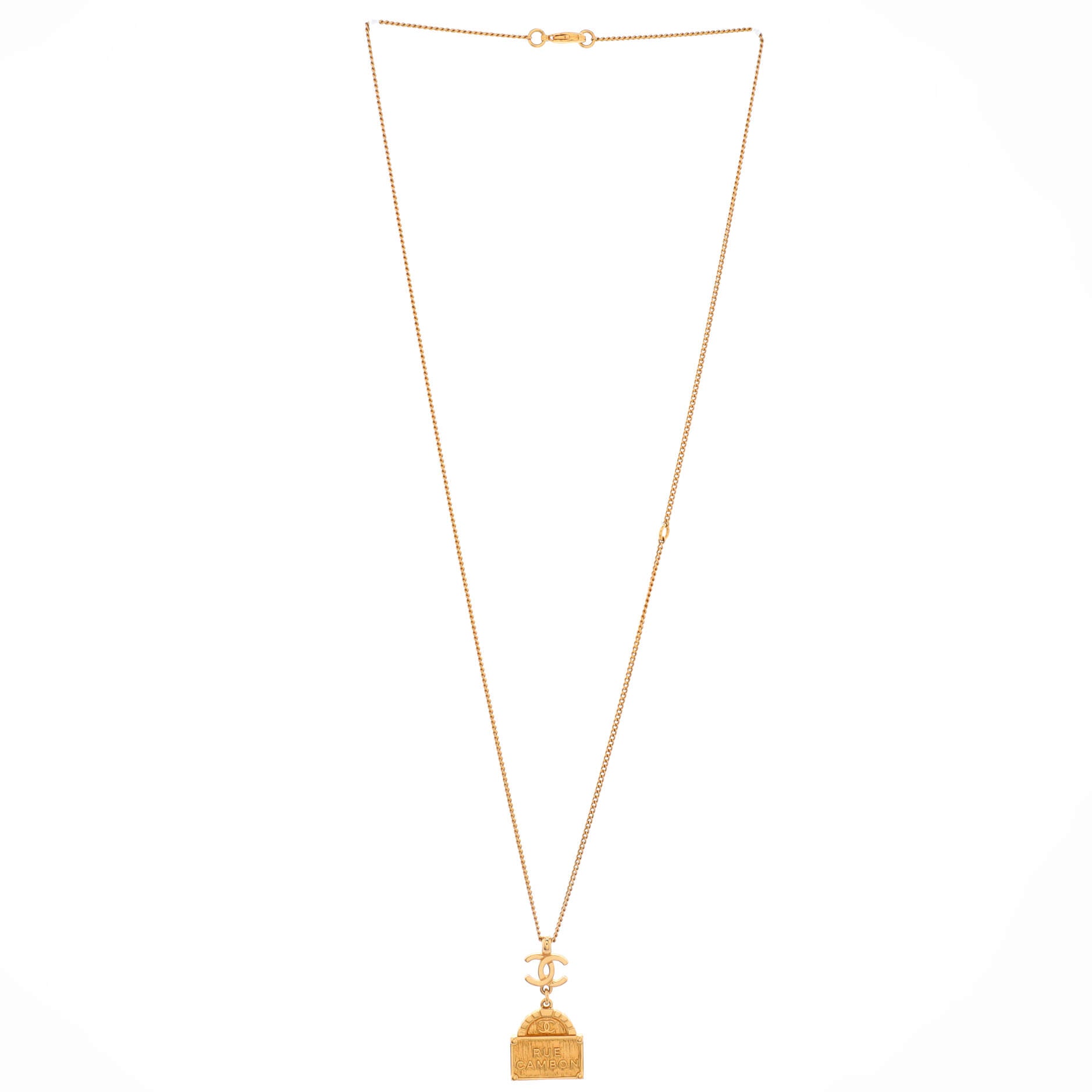 CC Rue Cambon Tag Pendant Necklace Metal