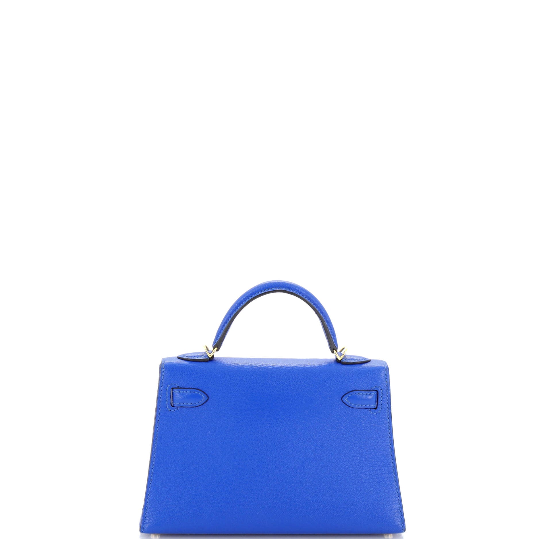 Kelly Mini II Bag Bleu Hydra Chevre Mysore with Gold Hardware 20