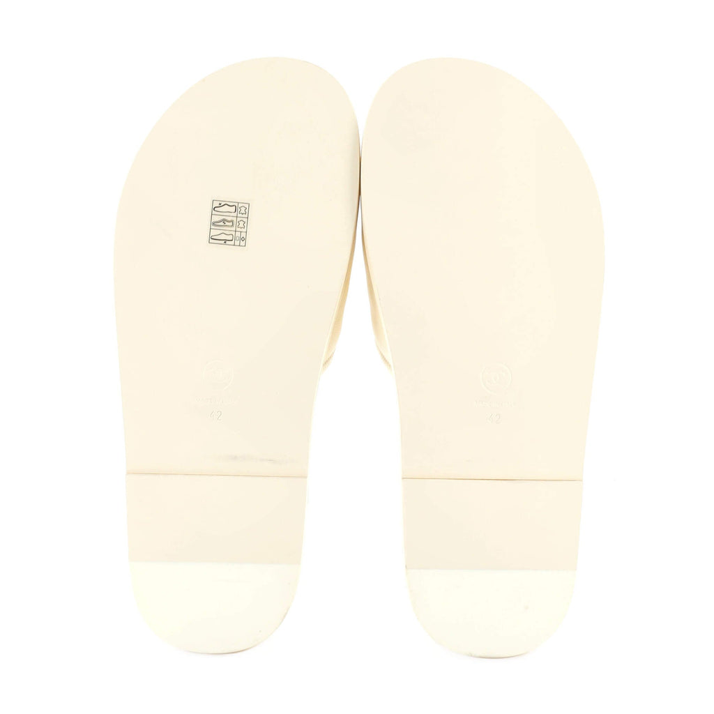 Women's Logo Letters Slide Sandals Leather