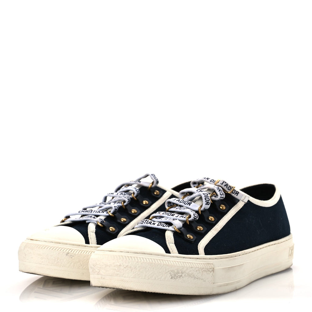 Canvas Womens Walk'n Dior Low Top Sneakers 40 Navy