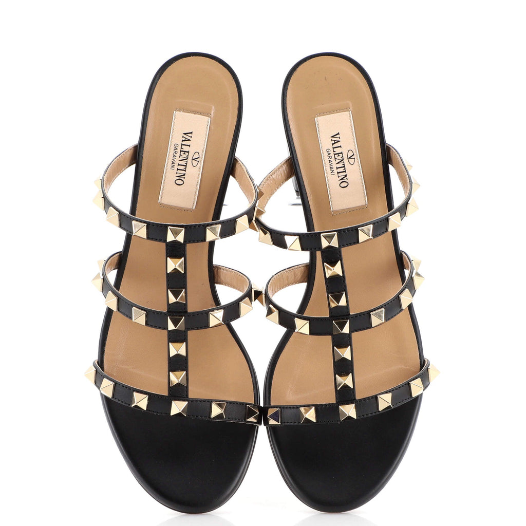 Women's Rockstud Caged Block Heel Sandal Leather
