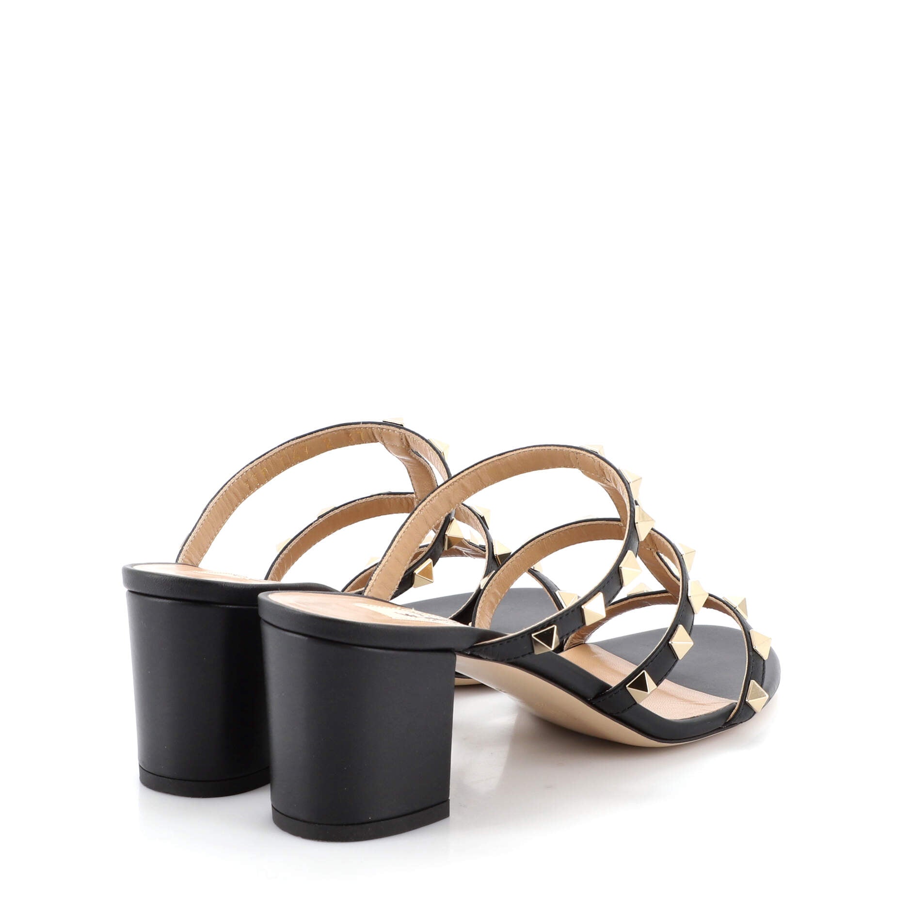 Women's Rockstud Caged Block Heel Sandal Leather