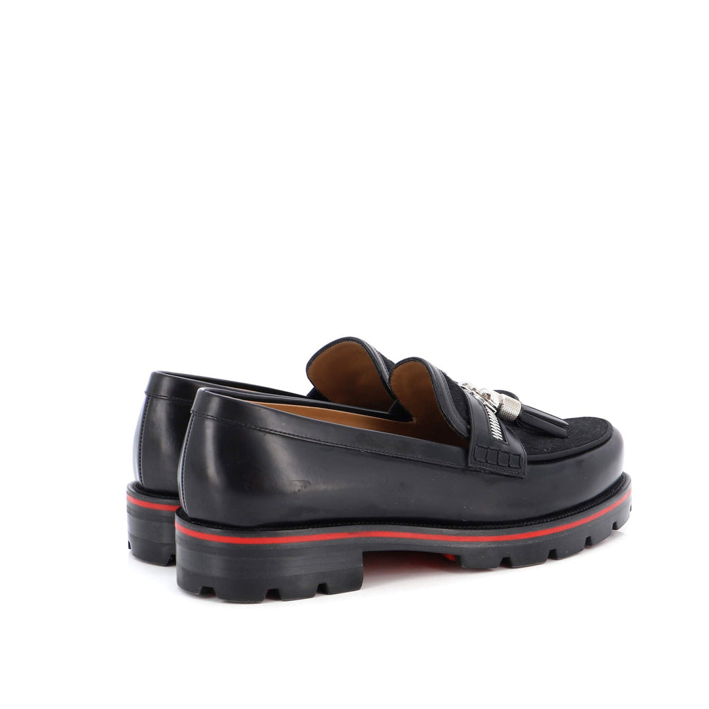Men's Egon Zipper Tassel Loafers Leather with Pony Hair