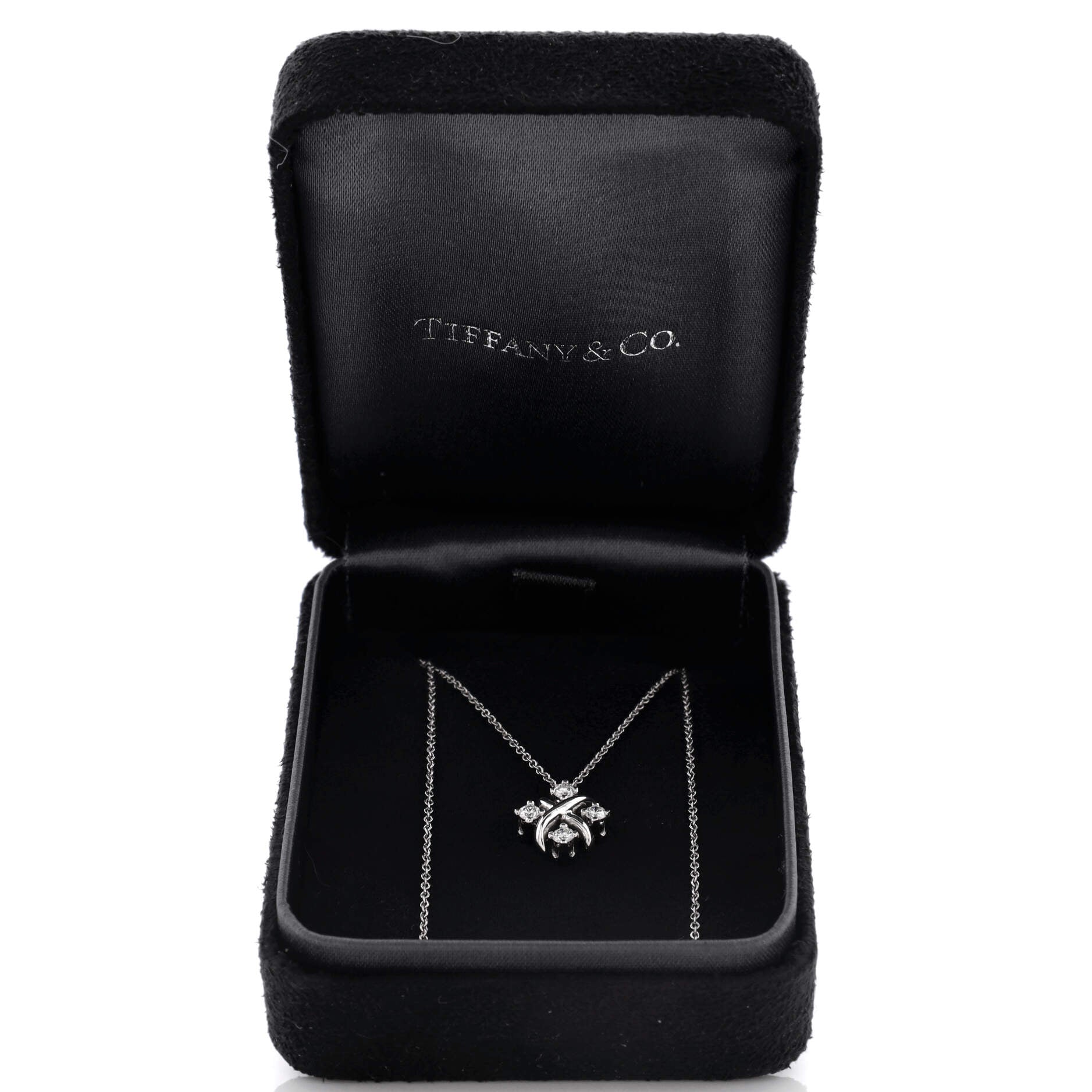 Schlumberger Lynn Pendant Necklace Platinum with Diamonds