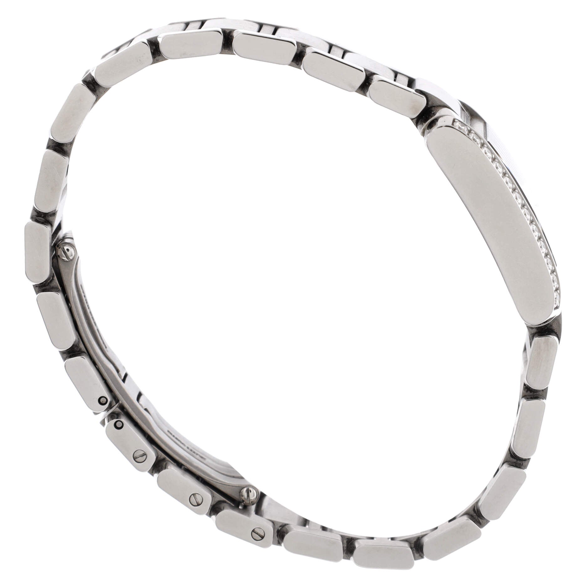 Tank Francaise Quartz Watch Stainless Steel with Diamond Bezel 20