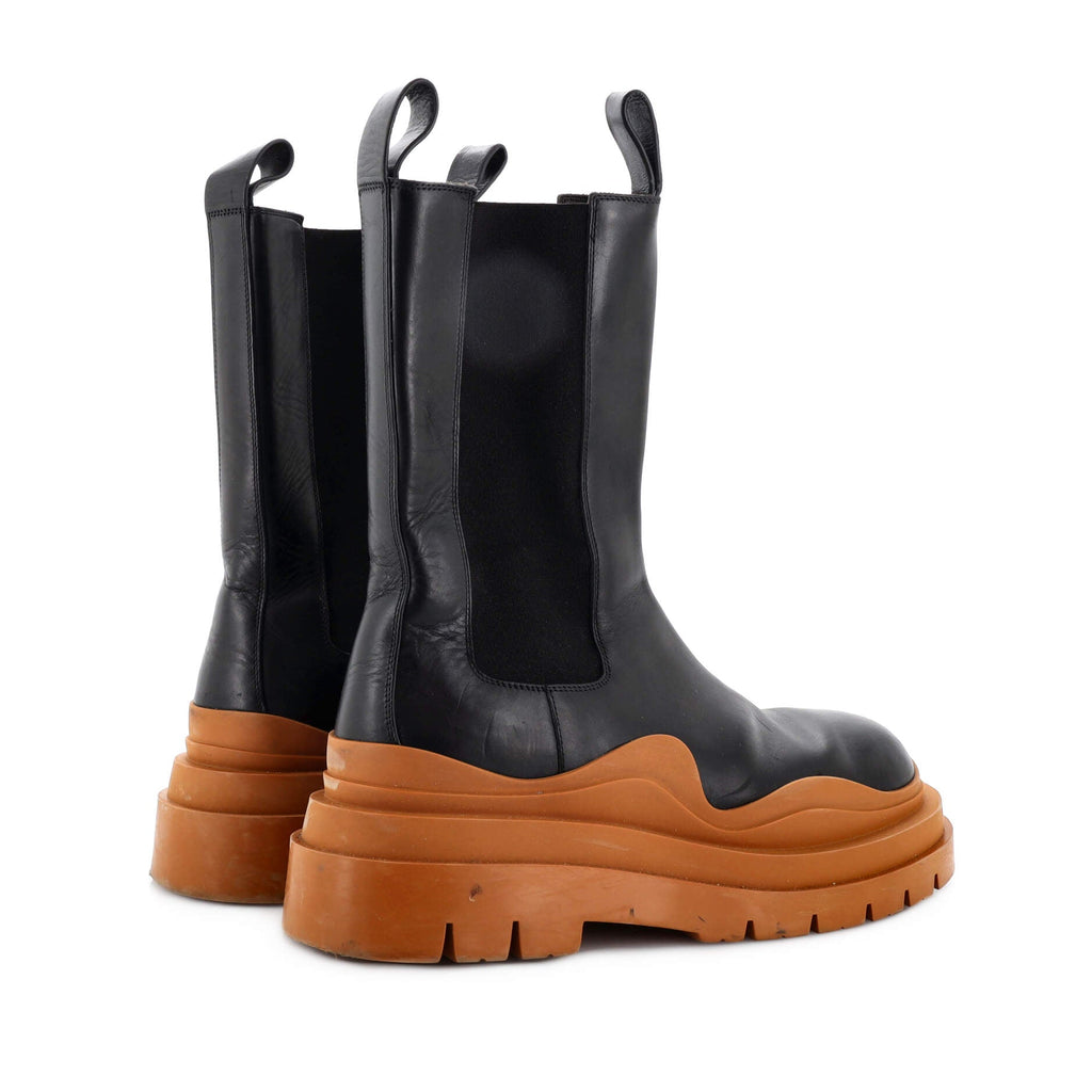 Women's Tire Chelsea Boots Leather and Rubber