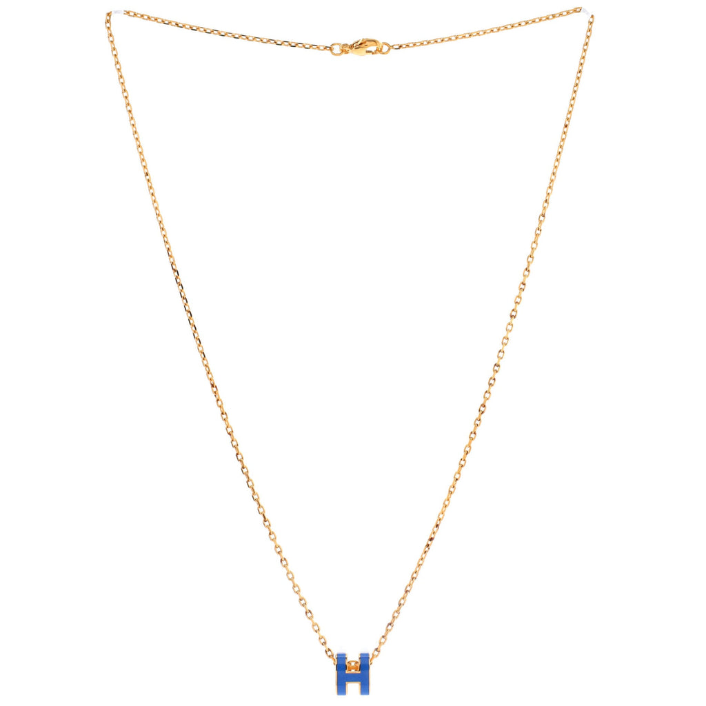 Pop H Pendant Chain Necklace Metal and Enamel Mini