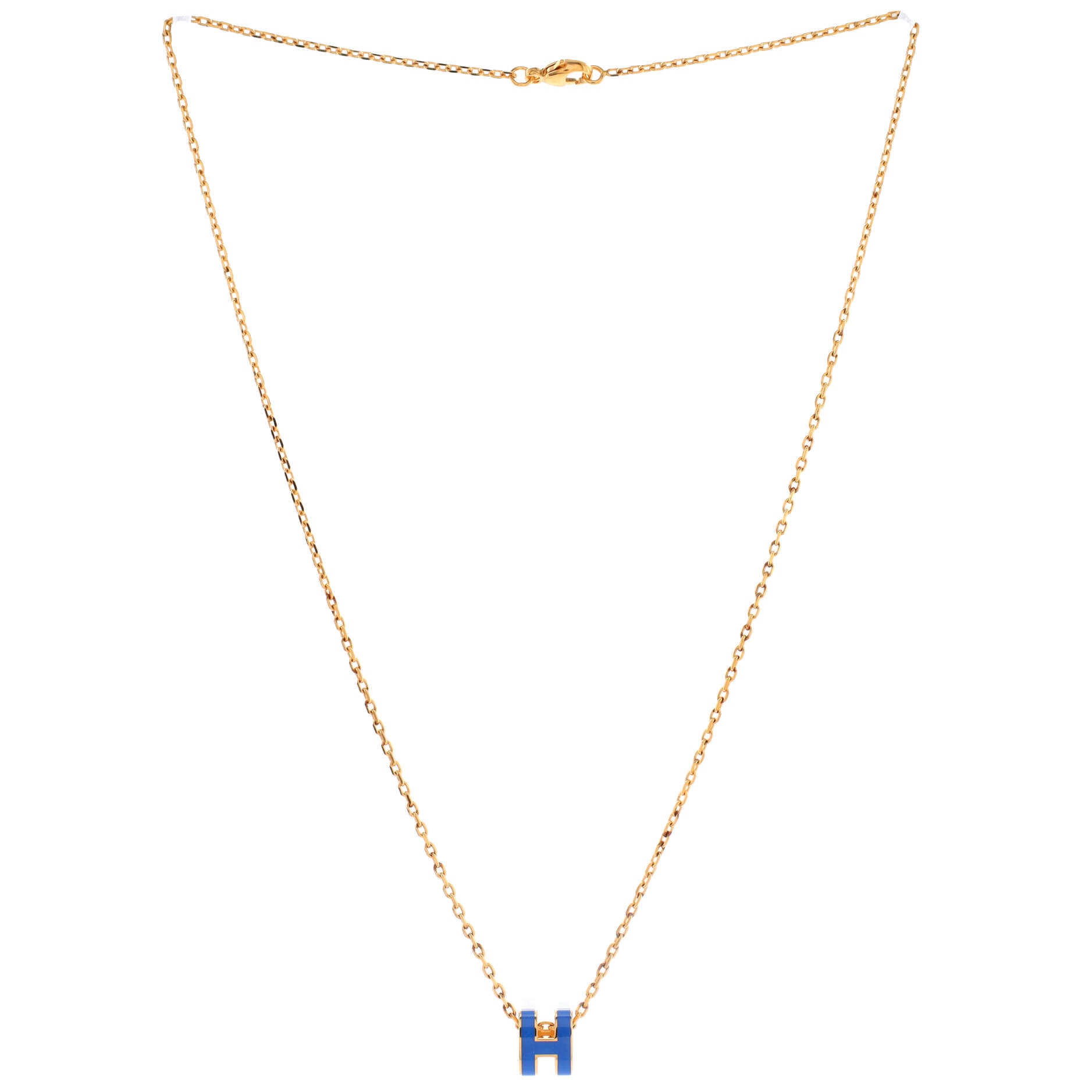 Pop H Pendant Chain Necklace Metal and Enamel Mini