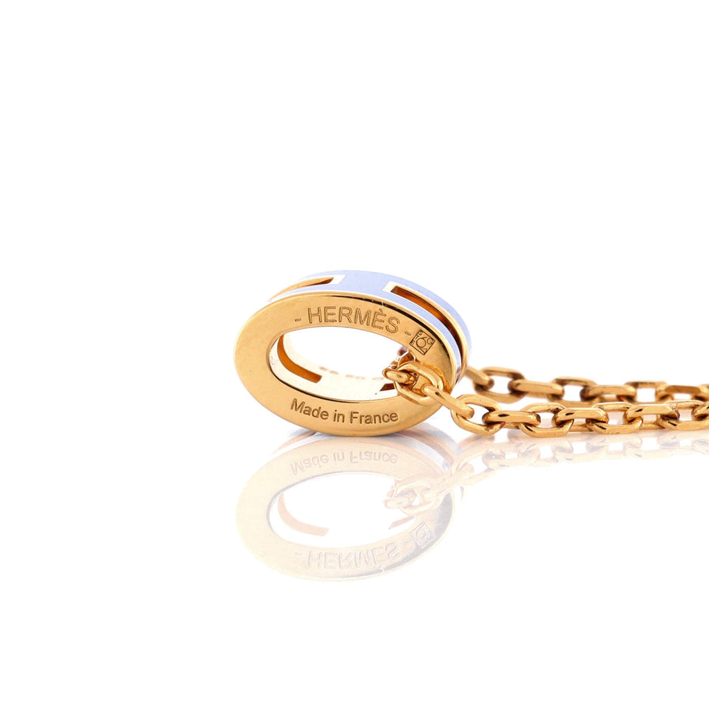 Pop H Pendant Chain Necklace Metal and Enamel Mini