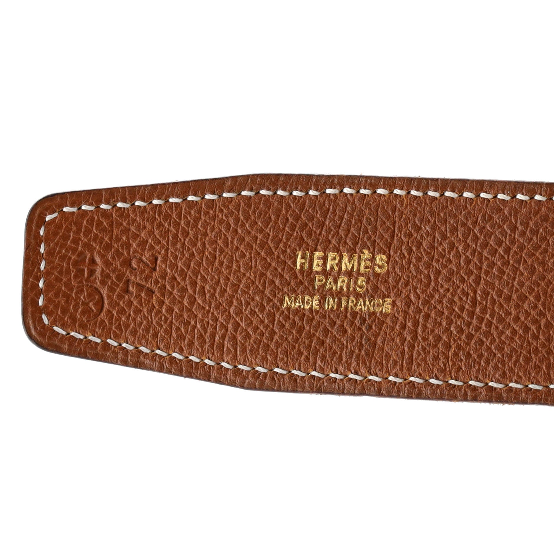 Constance Martelee H Reversible Belt Leather with Brushed Hardware Medium 70
