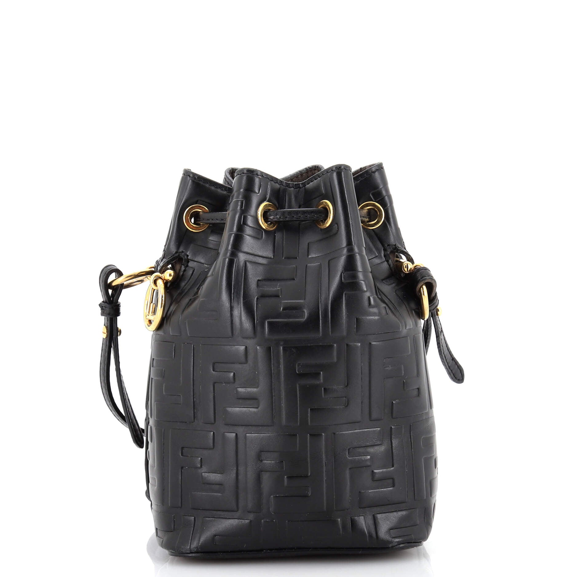 Mon Tresor Bucket Bag Zucca Embossed Leather Mini