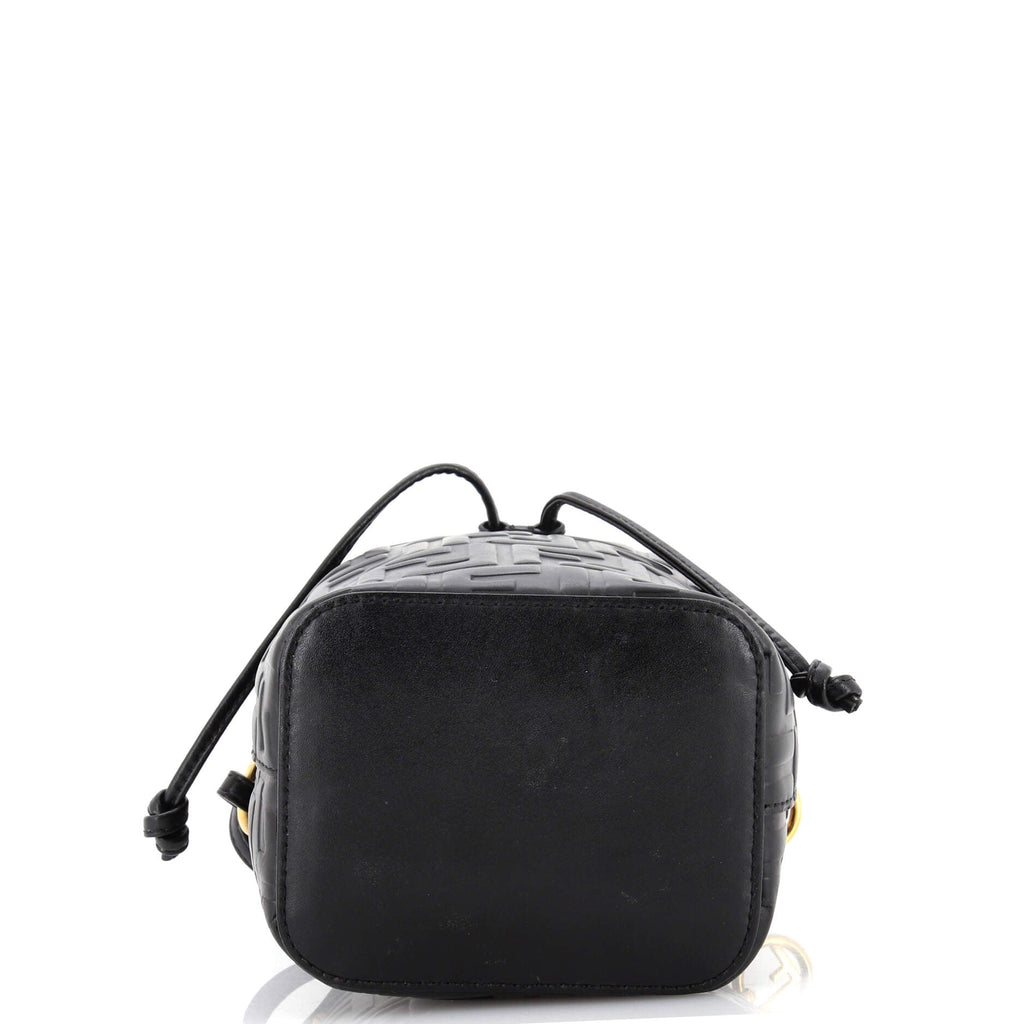 Mon Tresor Bucket Bag Zucca Embossed Leather Mini