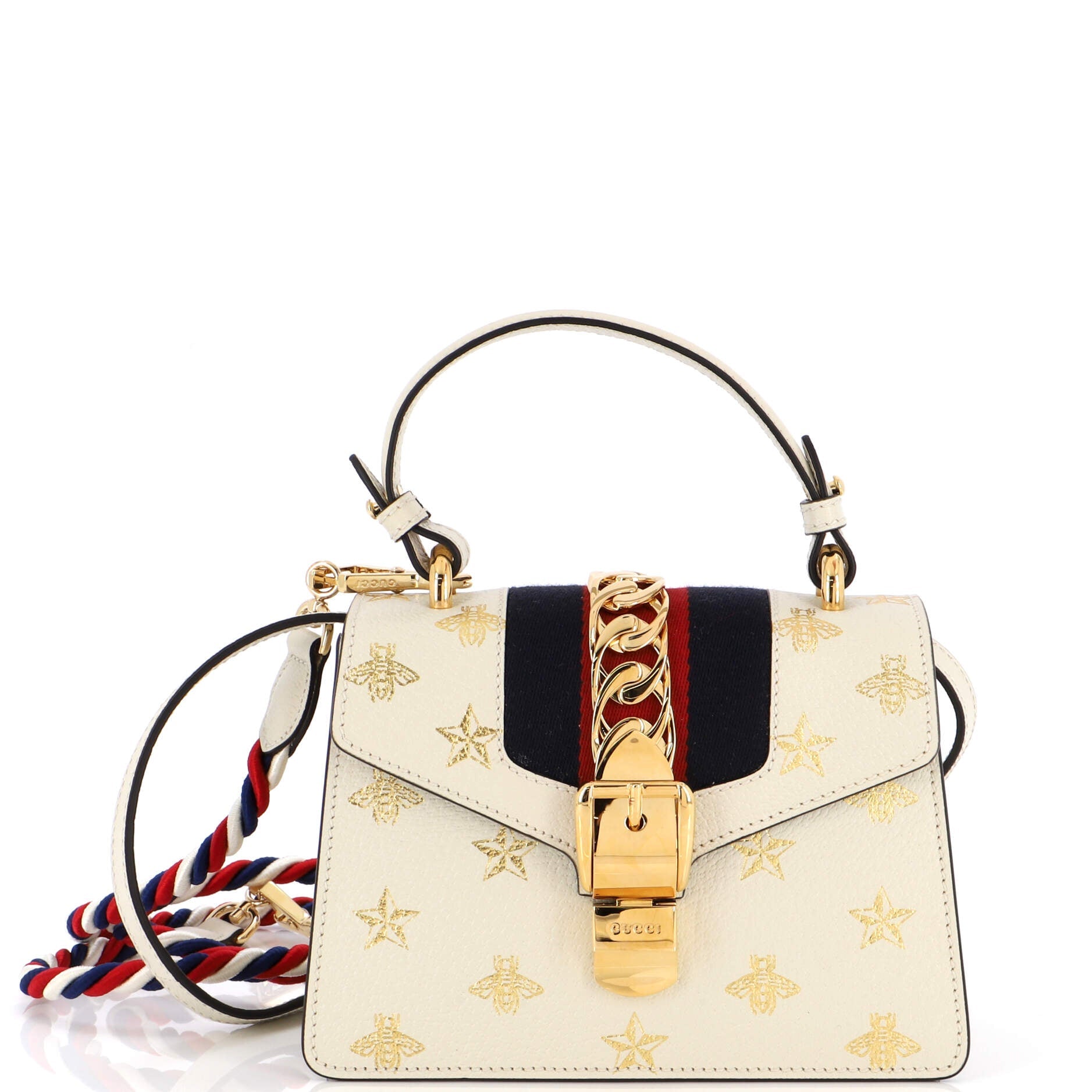 Sylvie Top Handle Bag Printed Leather Mini