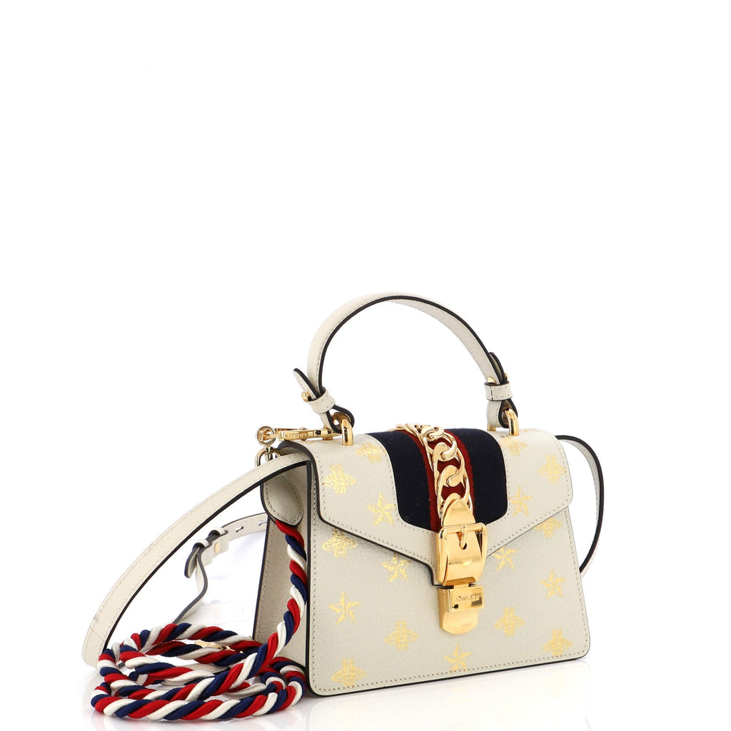 Sylvie Top Handle Bag Printed Leather Mini