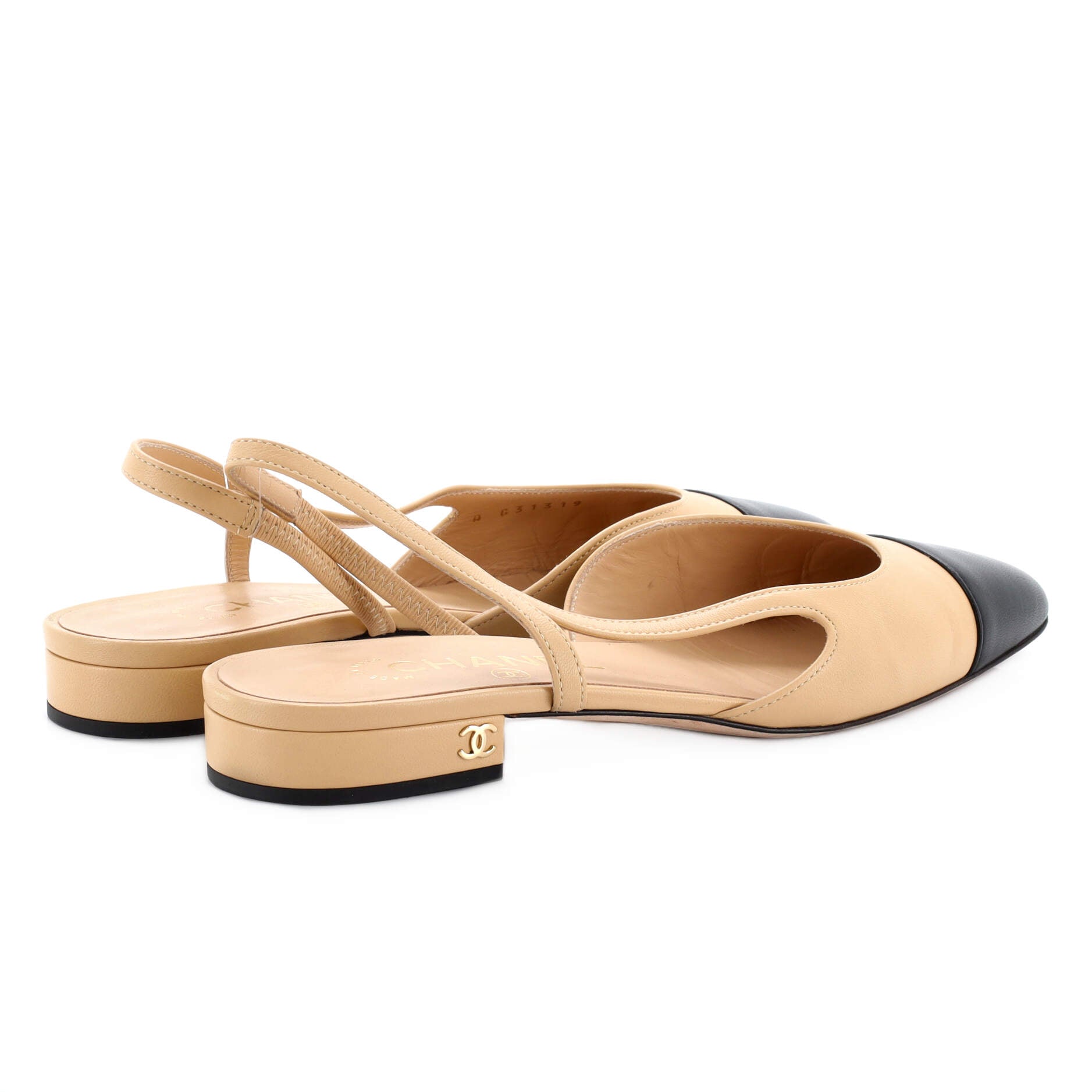 Women's Cap Toe CC Slingback Flats Leather
