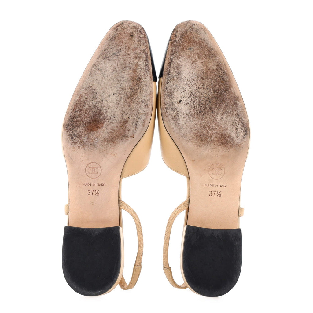 Women's Cap Toe CC Slingback Flats Leather