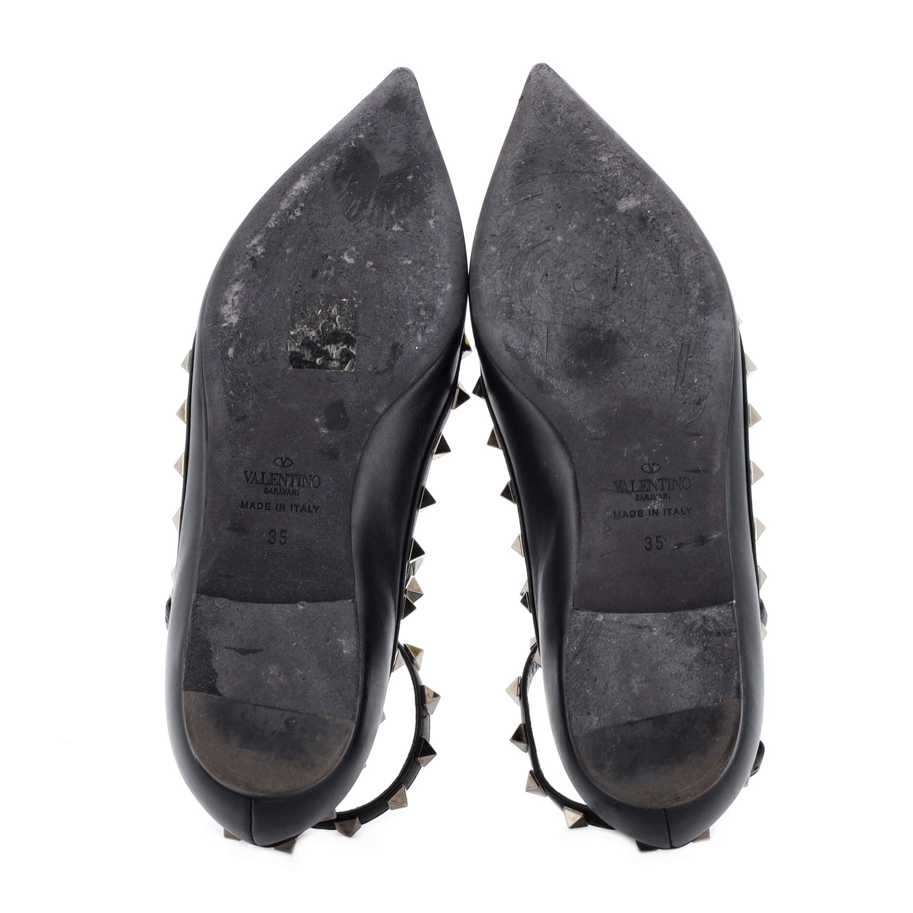Women's Rockstud Caged Ballerina Flats Leather
