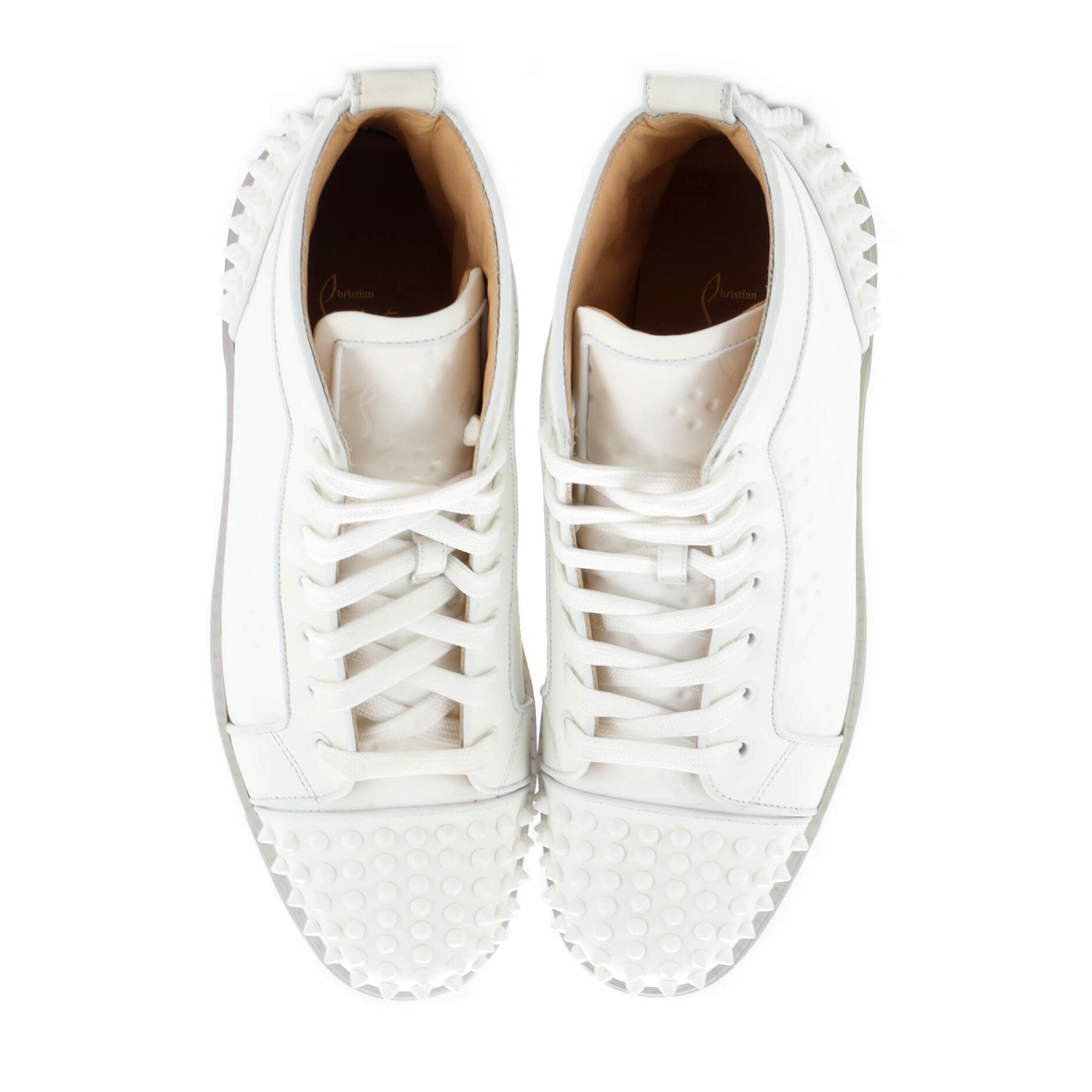 Men's Louis Spikes Flat High-Top Sneakers Studded Leather