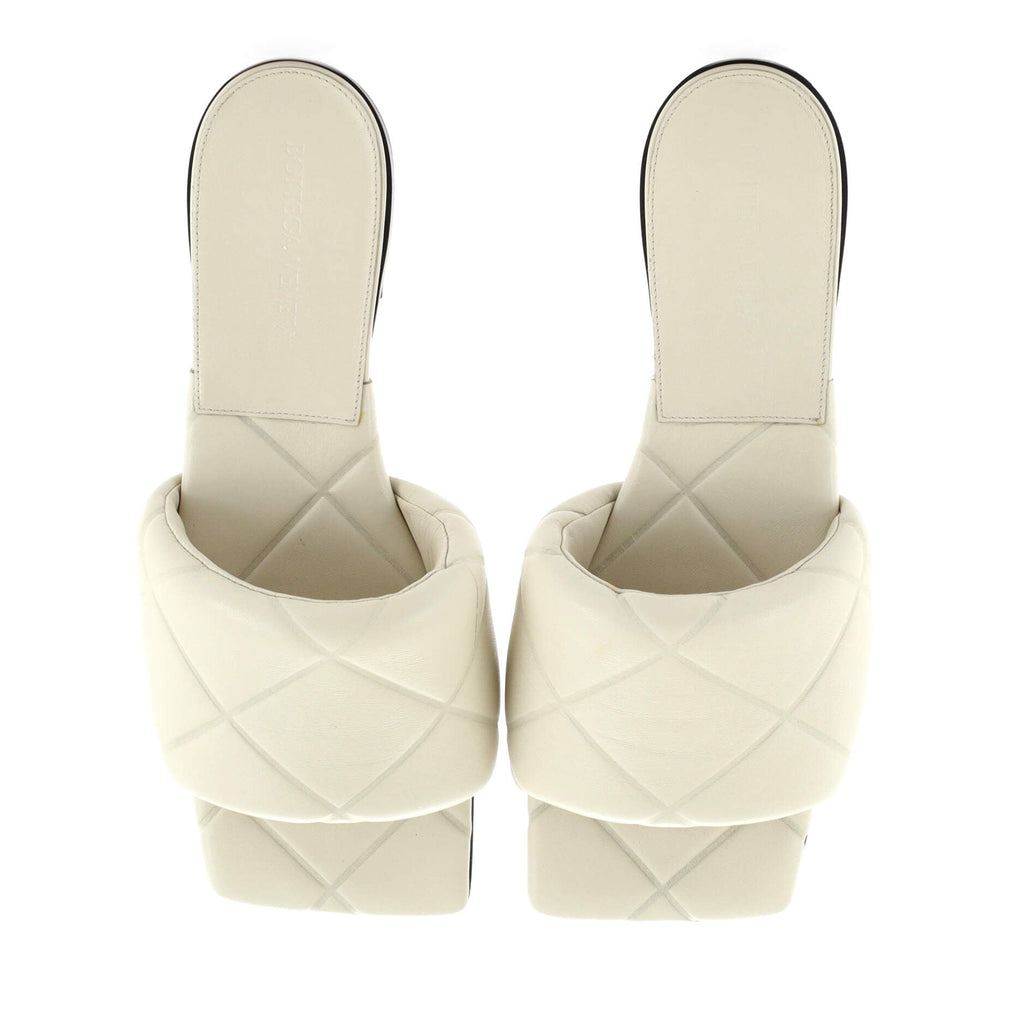 Women's Rubber Lido Flat Sandals Quilted Embossed Leather
