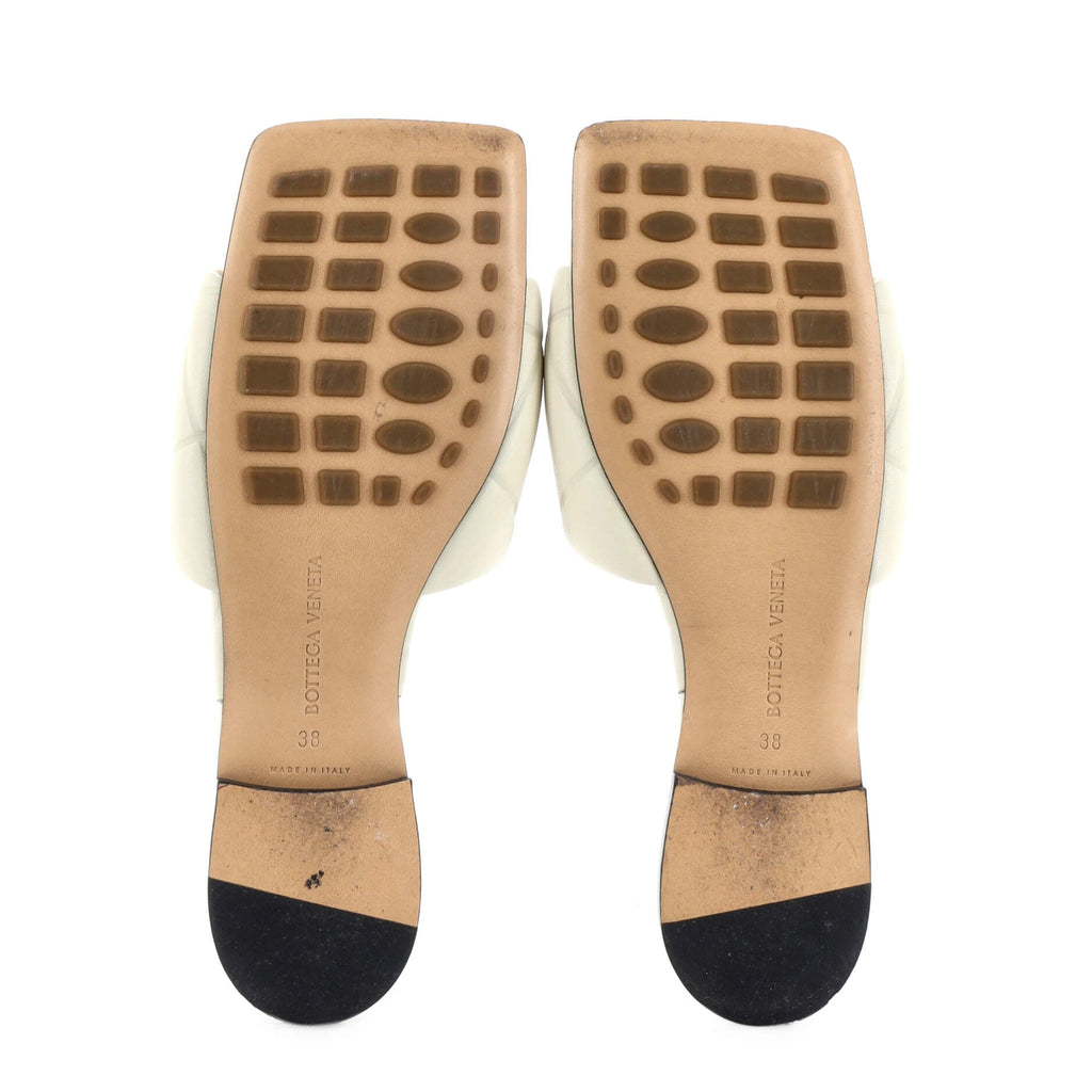 Women's Rubber Lido Flat Sandals Quilted Embossed Leather
