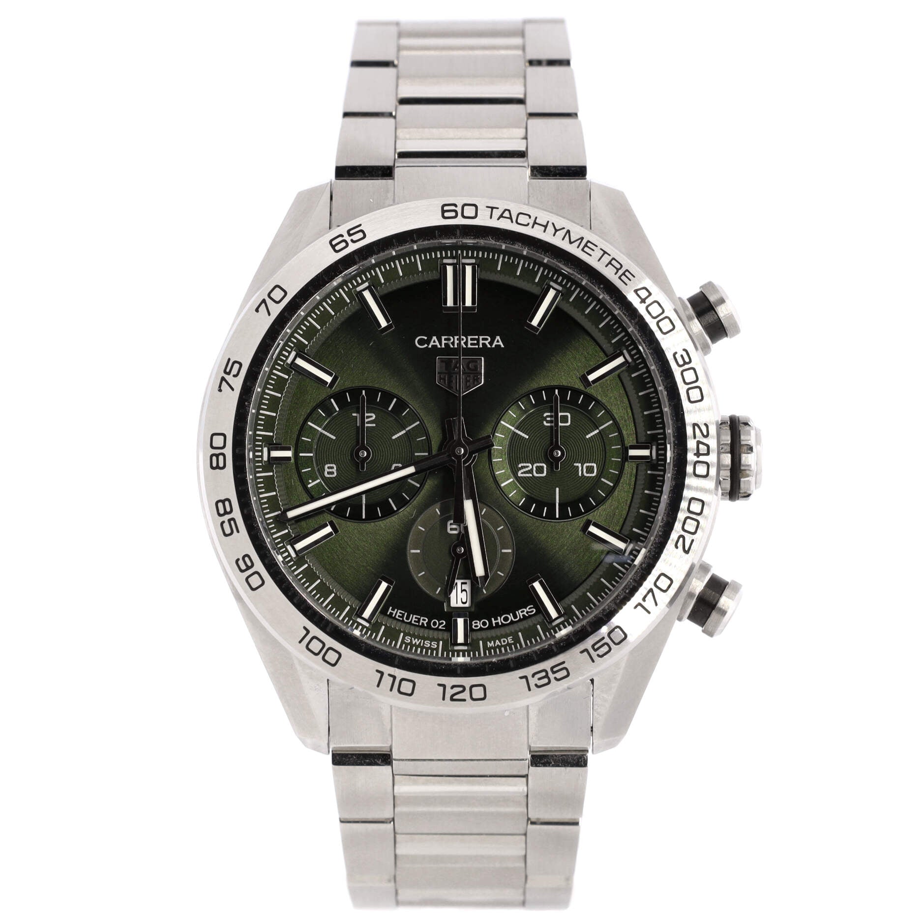 Carrera Calibre Heuer 02 Chronograph Automatic Watch Stainless Steel 44