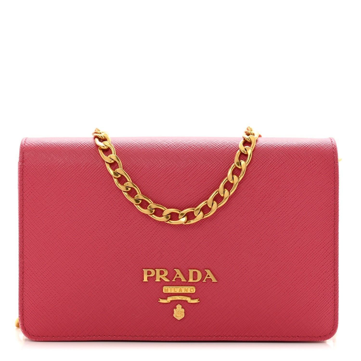 Saffiano Lux Chain Wallet Peonia