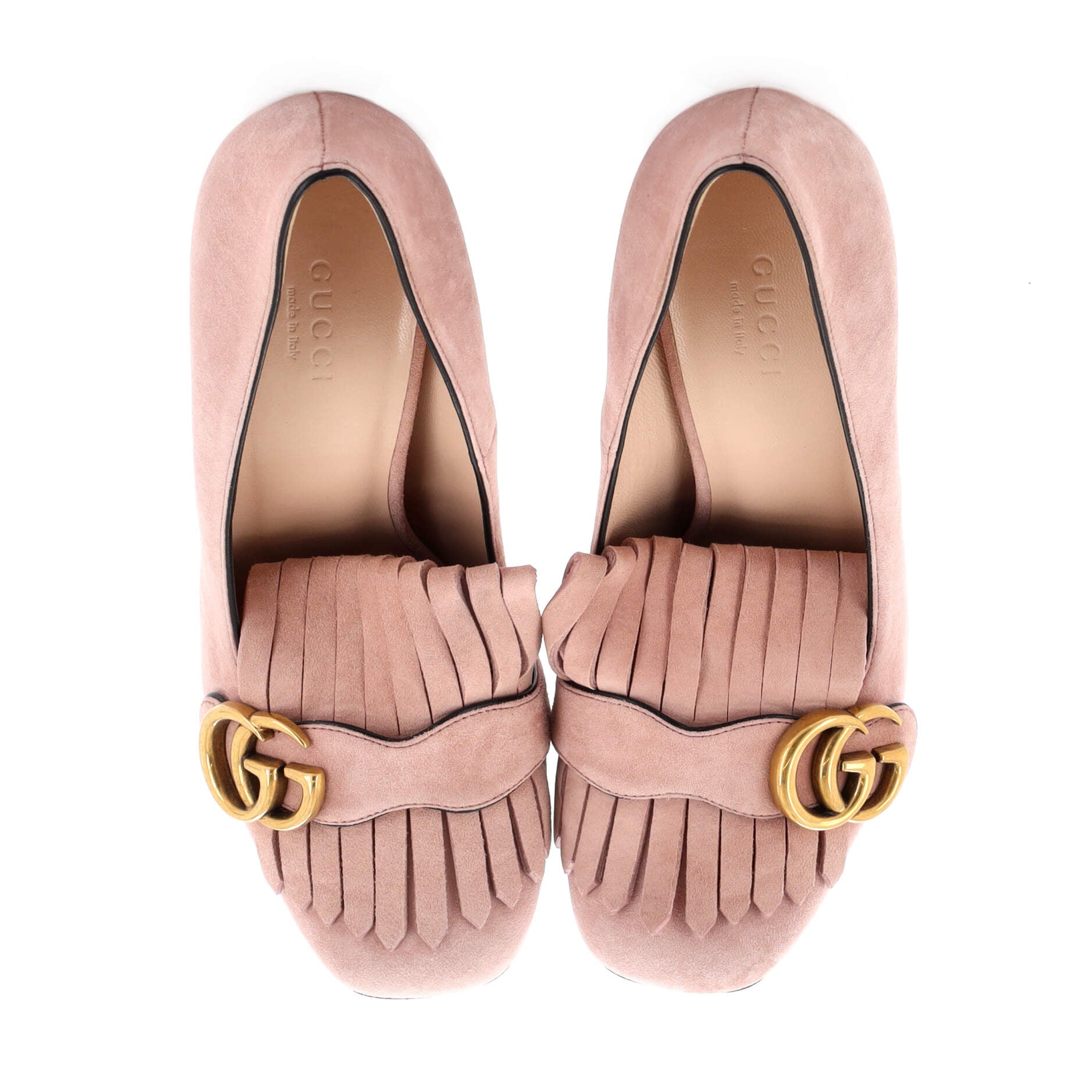 Women's GG Marmont Fringed Pumps Suede