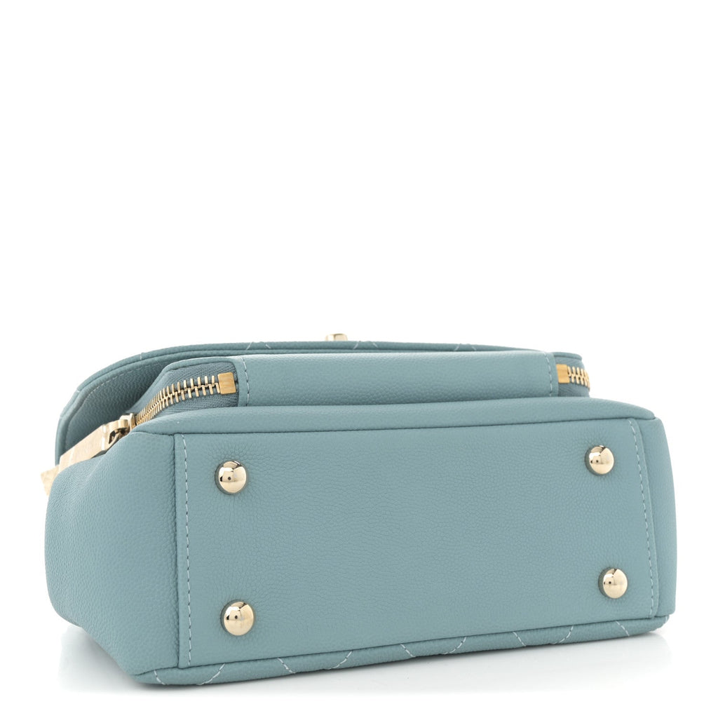 Caviar Quilted Small Business Affinity Flap Blue