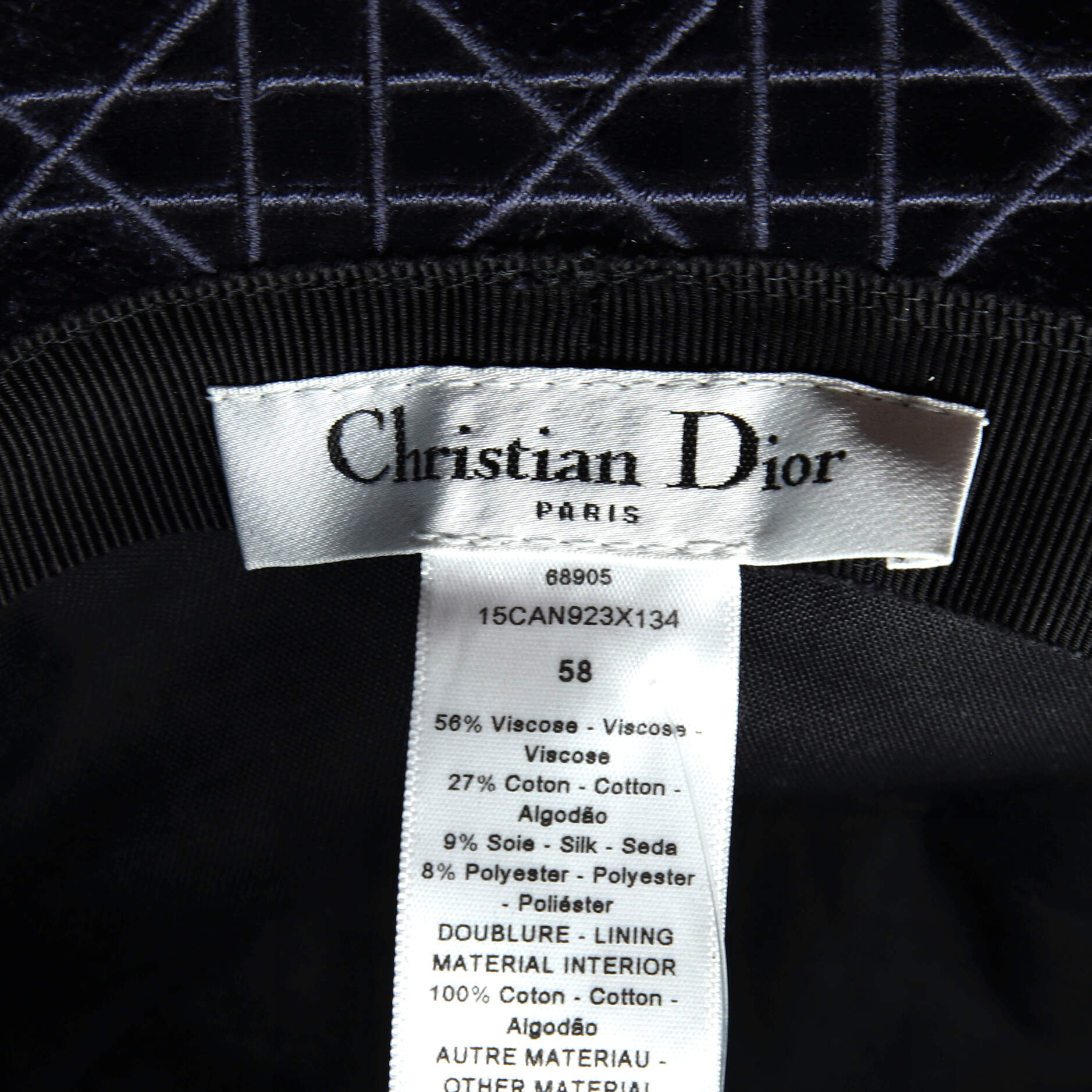 Teddy D Bucket Hat Cannage Embroidered Velvet