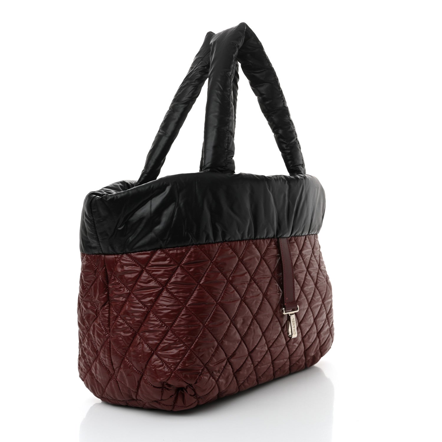 Lambskin Quilted Large Coco Cocoon Reversible Tote Black