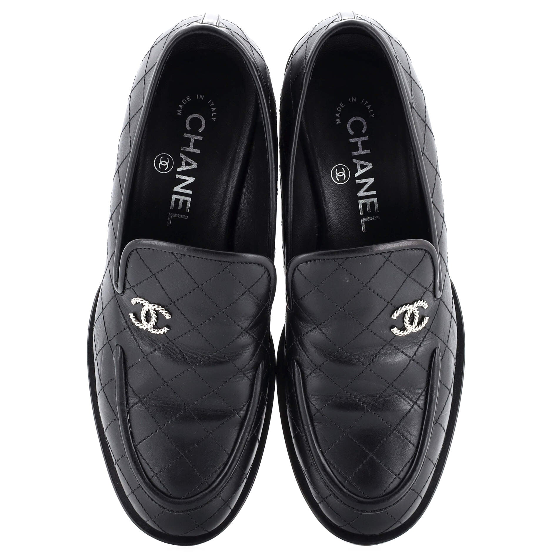 Women's CC Platform Loafers Stitched Leather