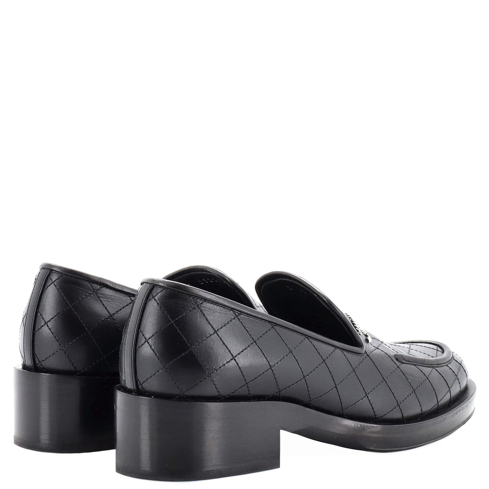 Women's CC Platform Loafers Stitched Leather
