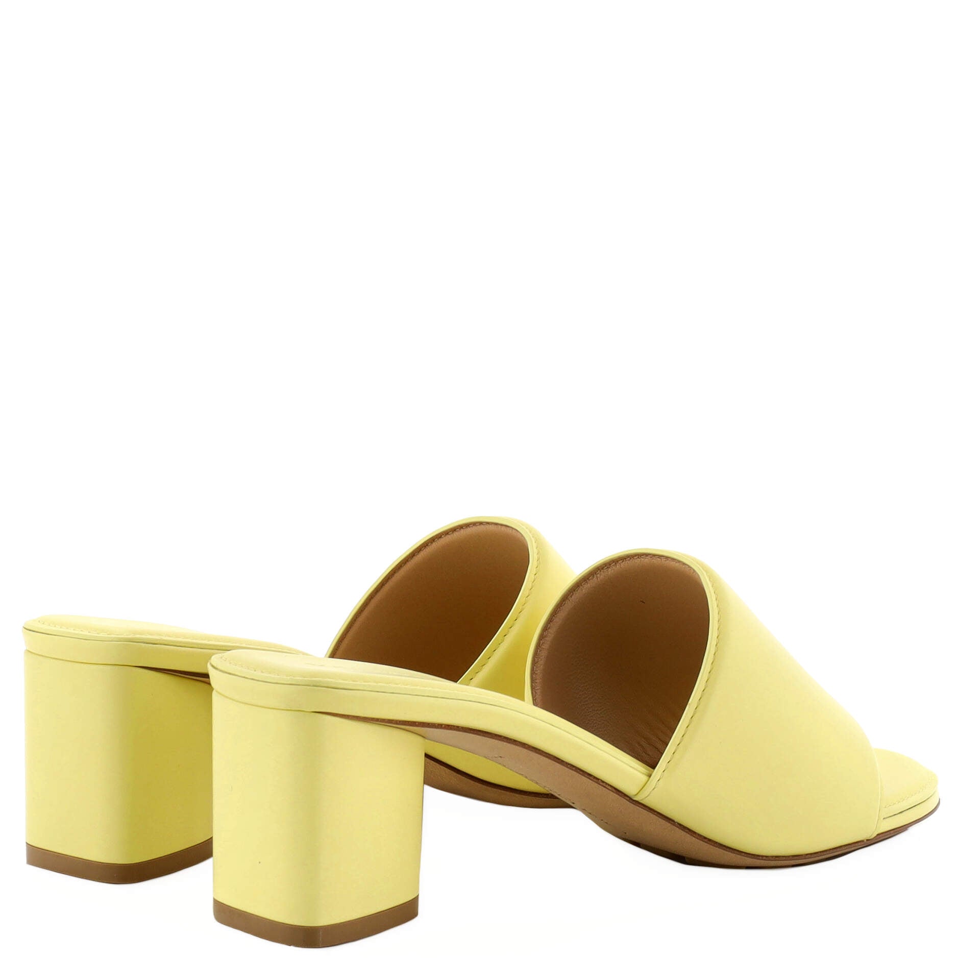 Women's Block Heel Mule Sandals Leather