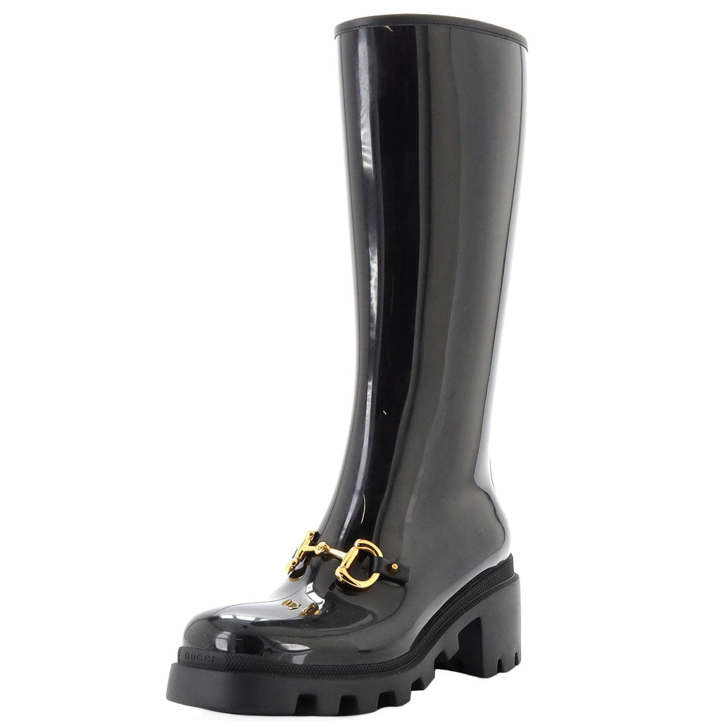 Women's Horsebit Knee High Boots Rubber
