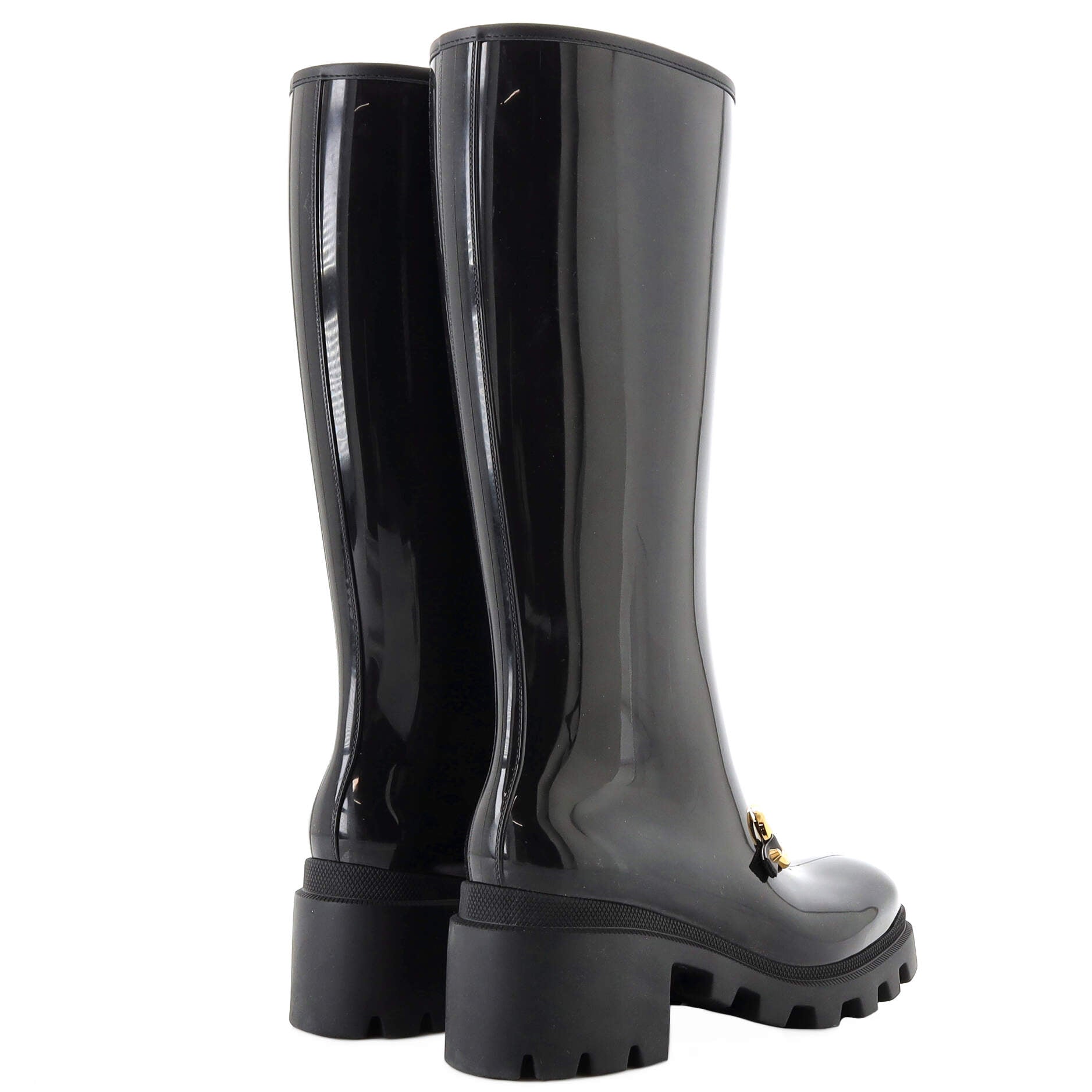 Women's Horsebit Knee High Boots Rubber