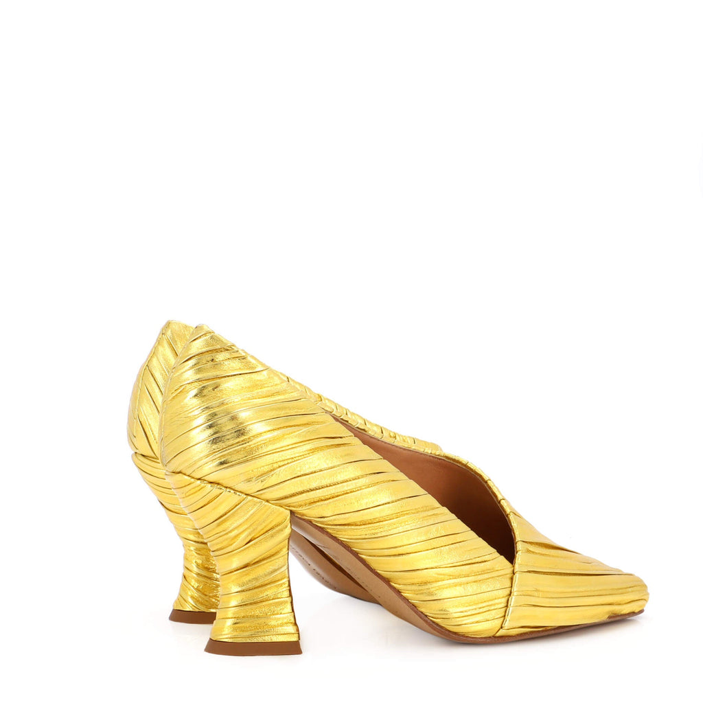 Women's Folded Almond Pumps Lame