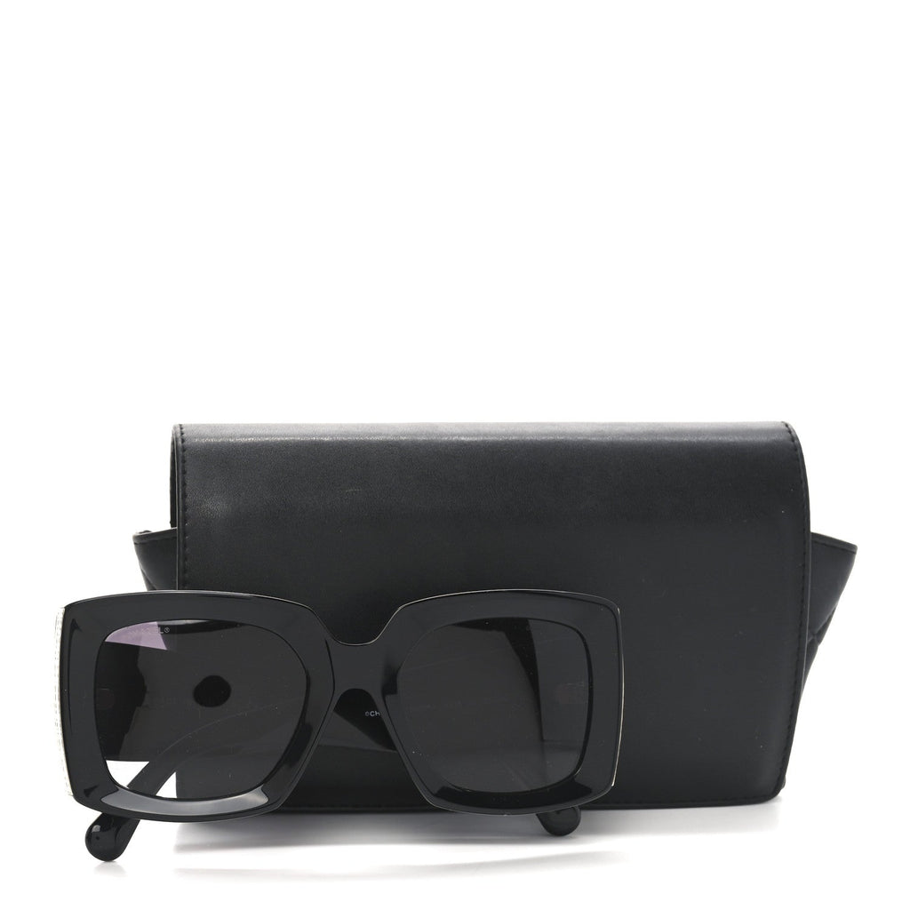 Acetate Rectangle Sunglasses 5435-A Black