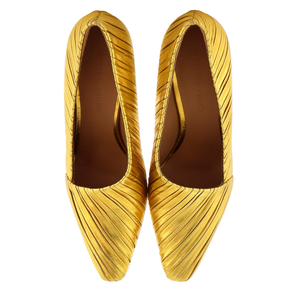 Women's Folded Almond Pumps Lame