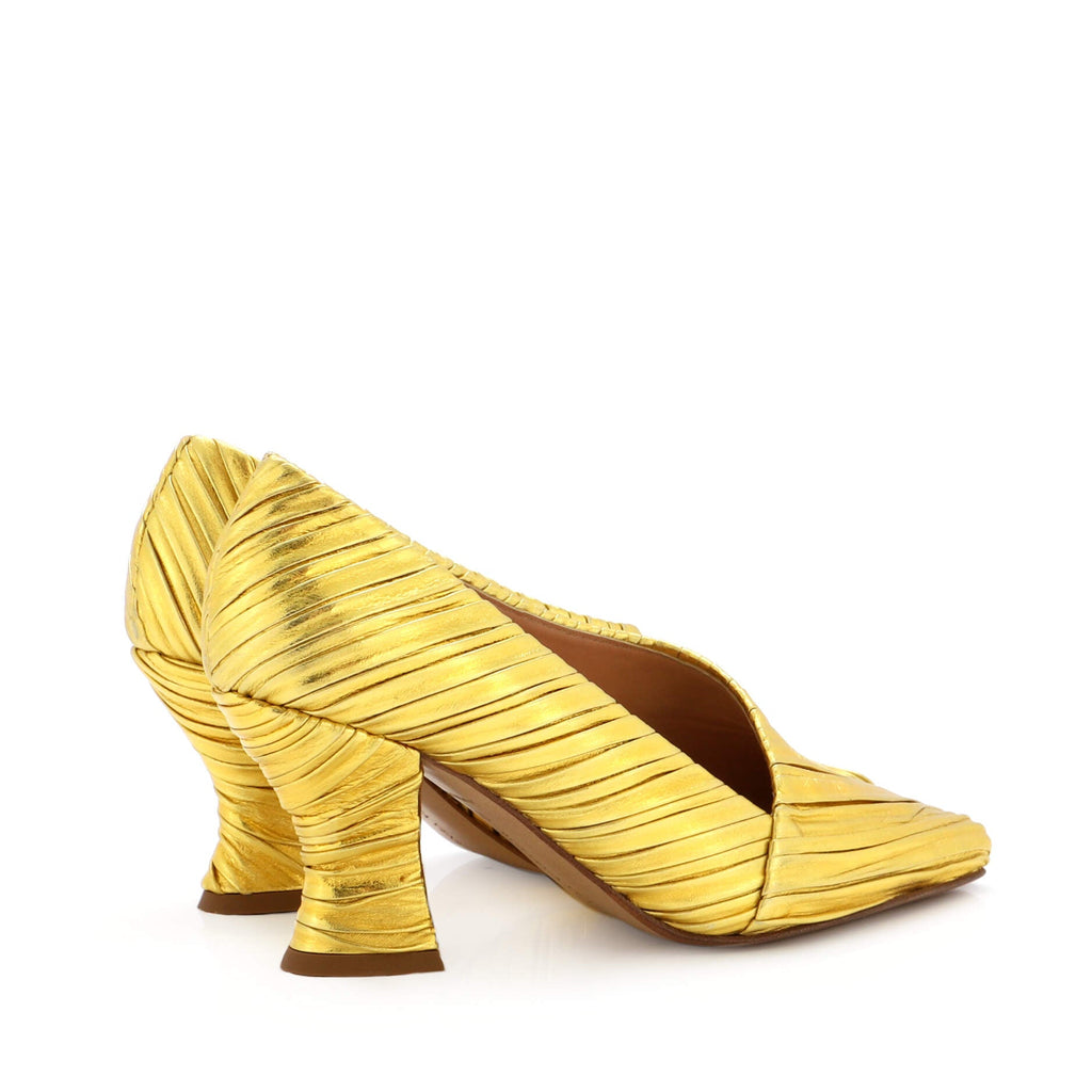 Women's Folded Almond Pumps Lame