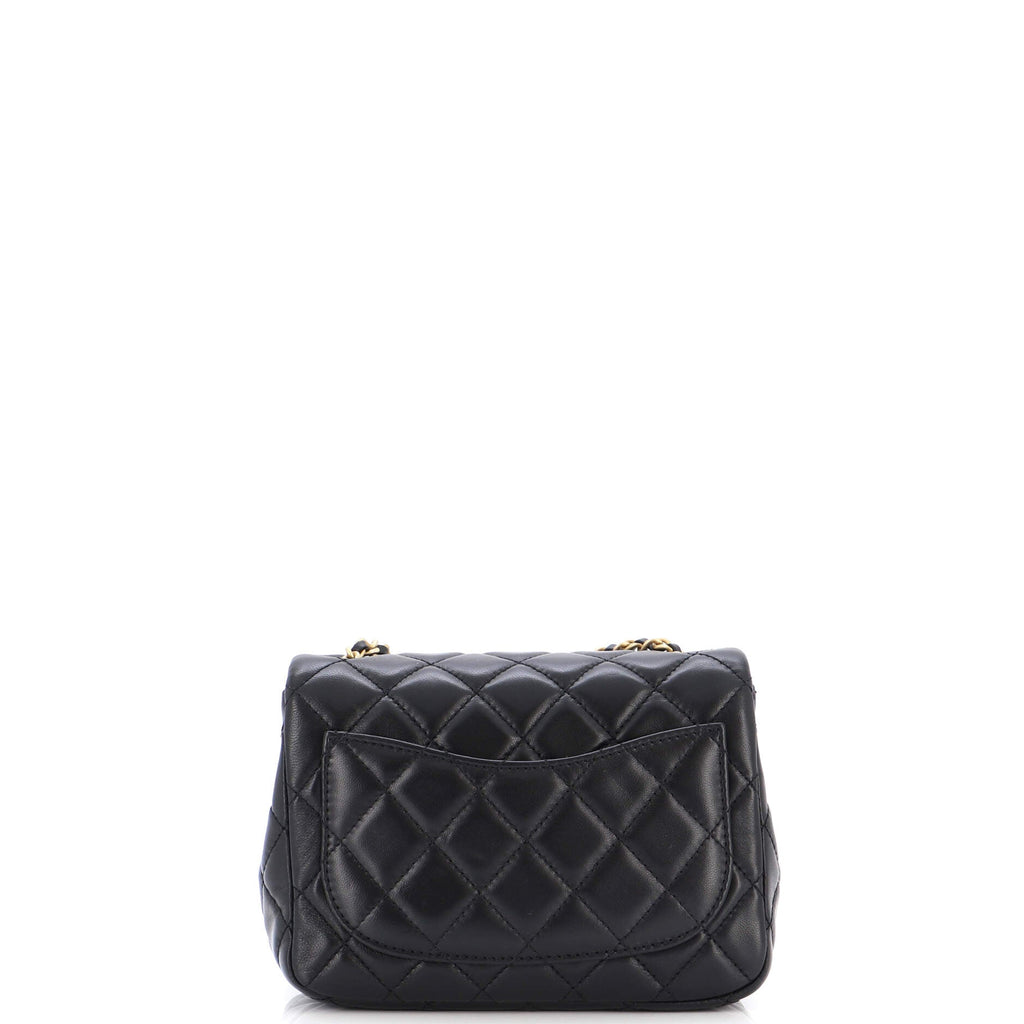 Pearl Crush Square Flap Bag Quilted Lambskin Mini