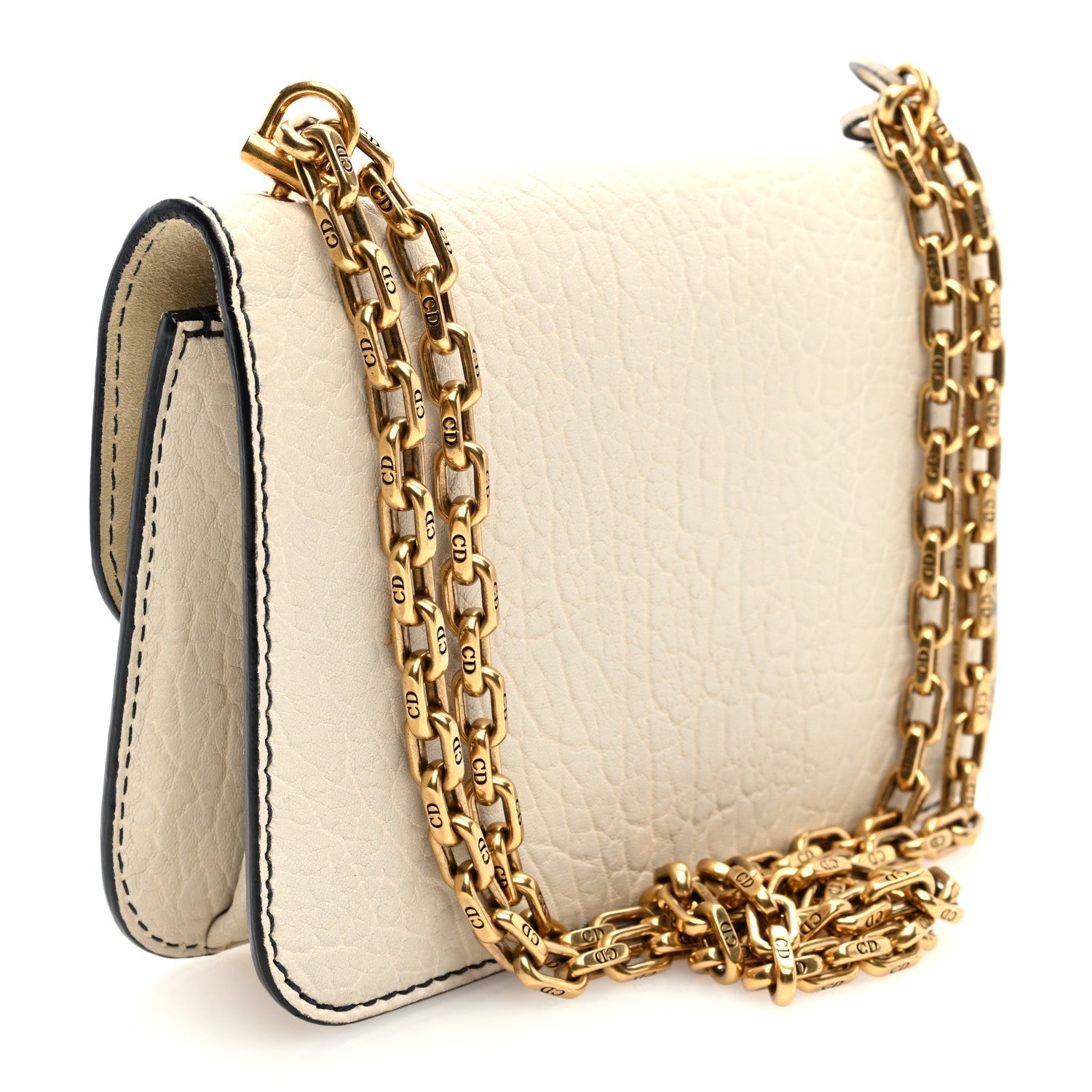 Canyon Grained Lambskin Small Dioraddict Flap Bag Ivory