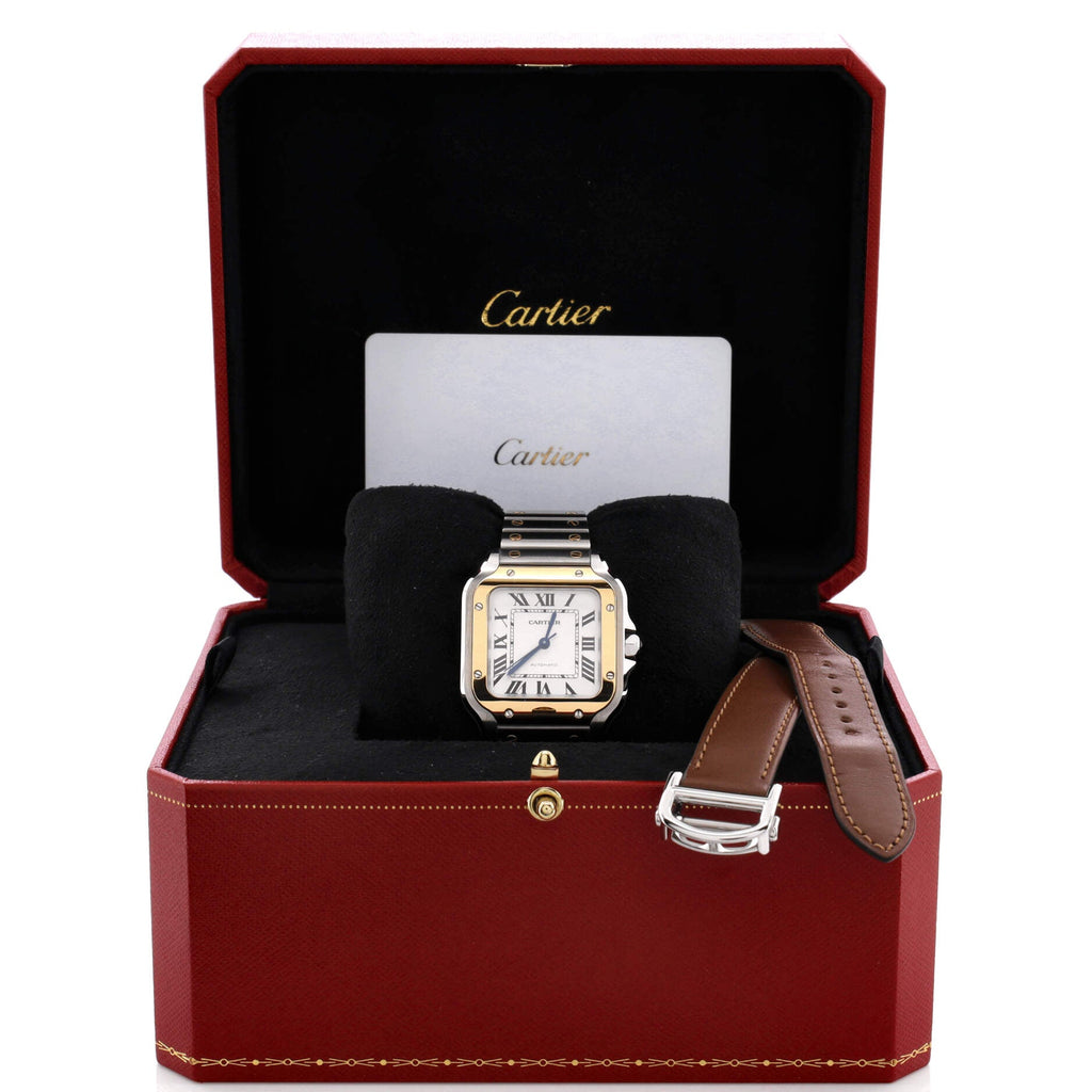 Santos de Cartier Automatic Watch Stainless Steel and Yellow Gold 35