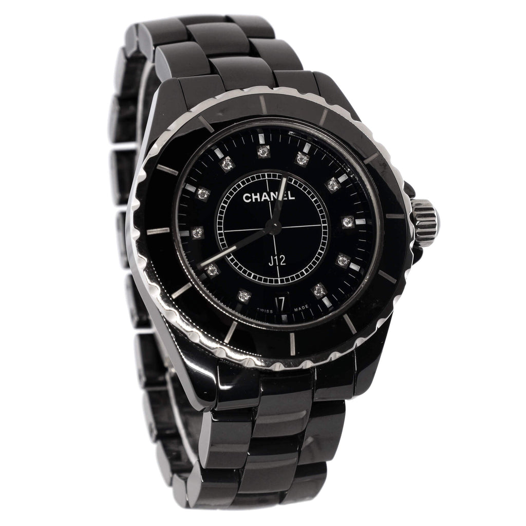 J12 Automatic Watch Ceramic and Stainless Steel with Diamond Markers 38